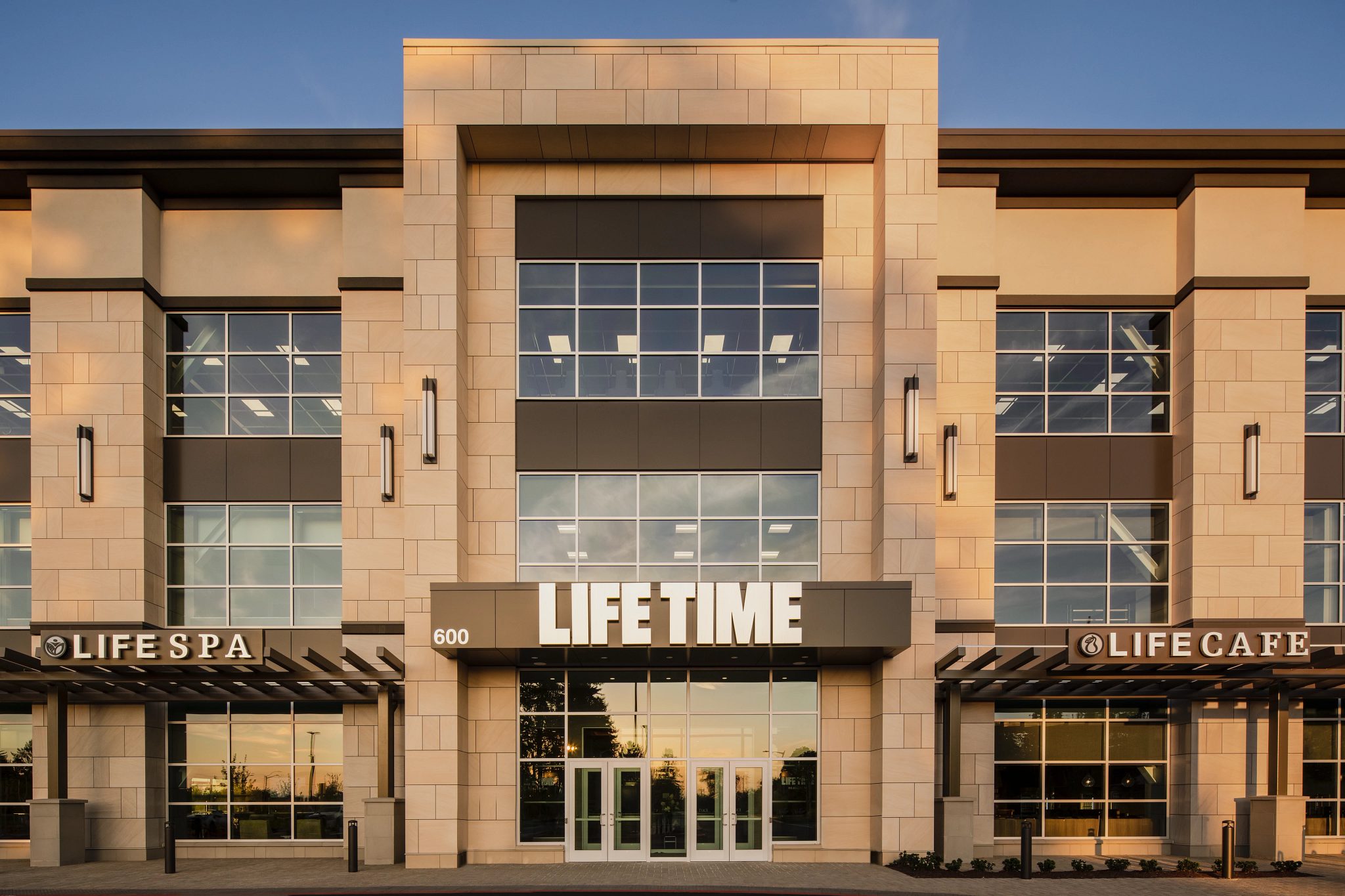 exterior view of Life Time club