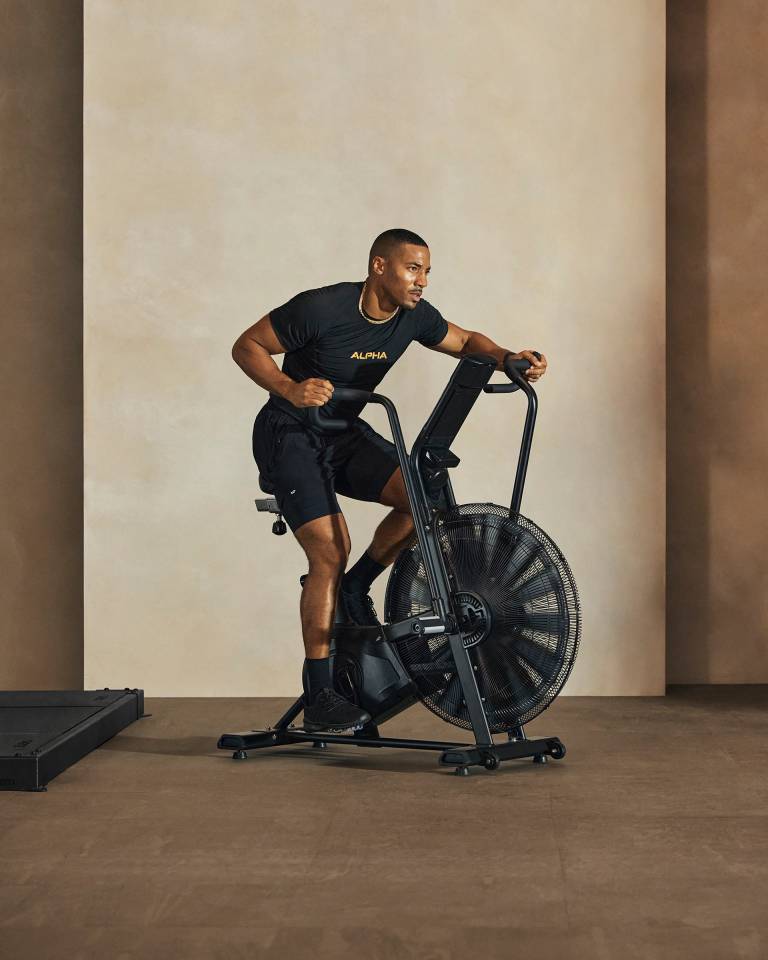 a man on an assault bike