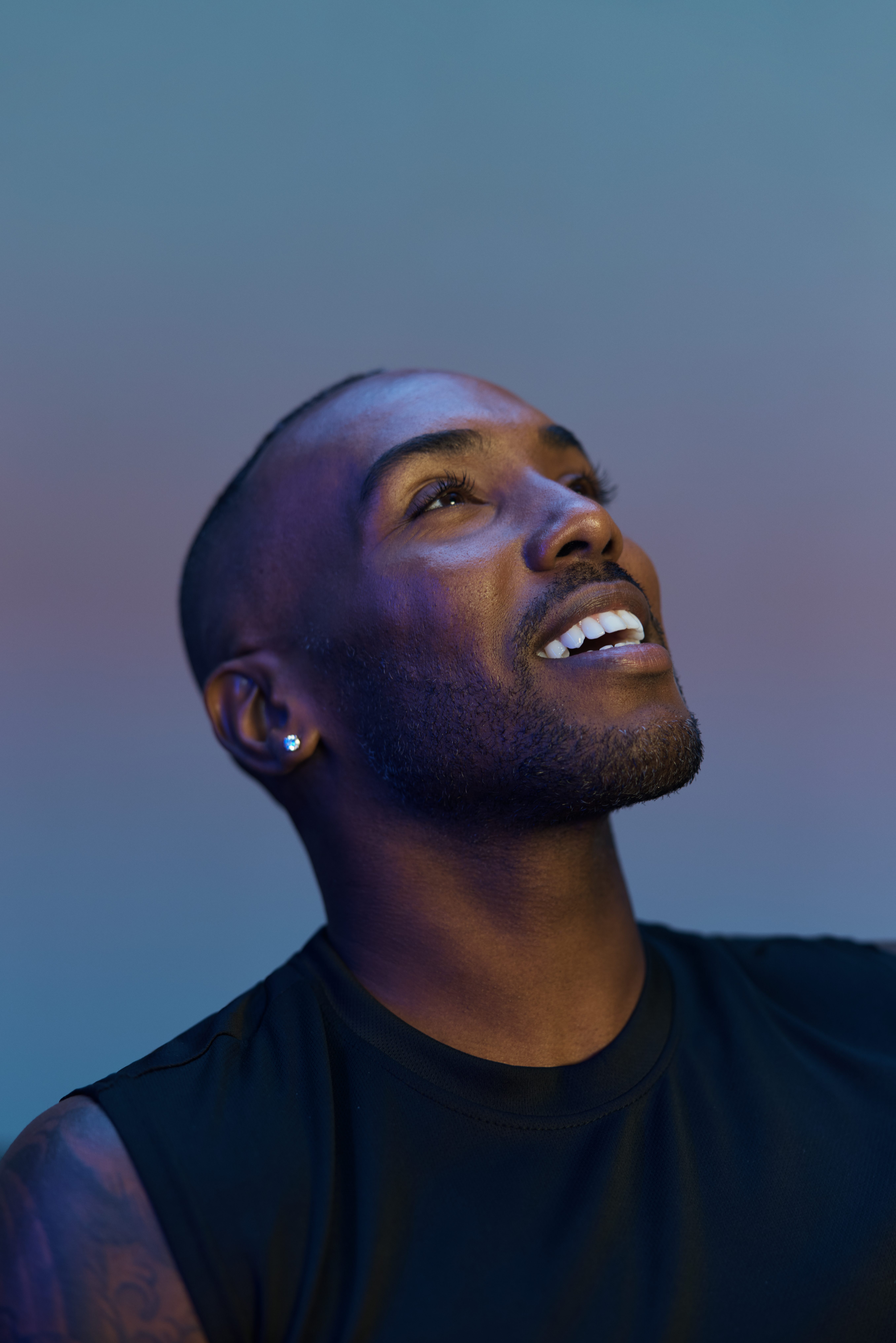 Close up of Life Time member Joseph at an AMP spin class