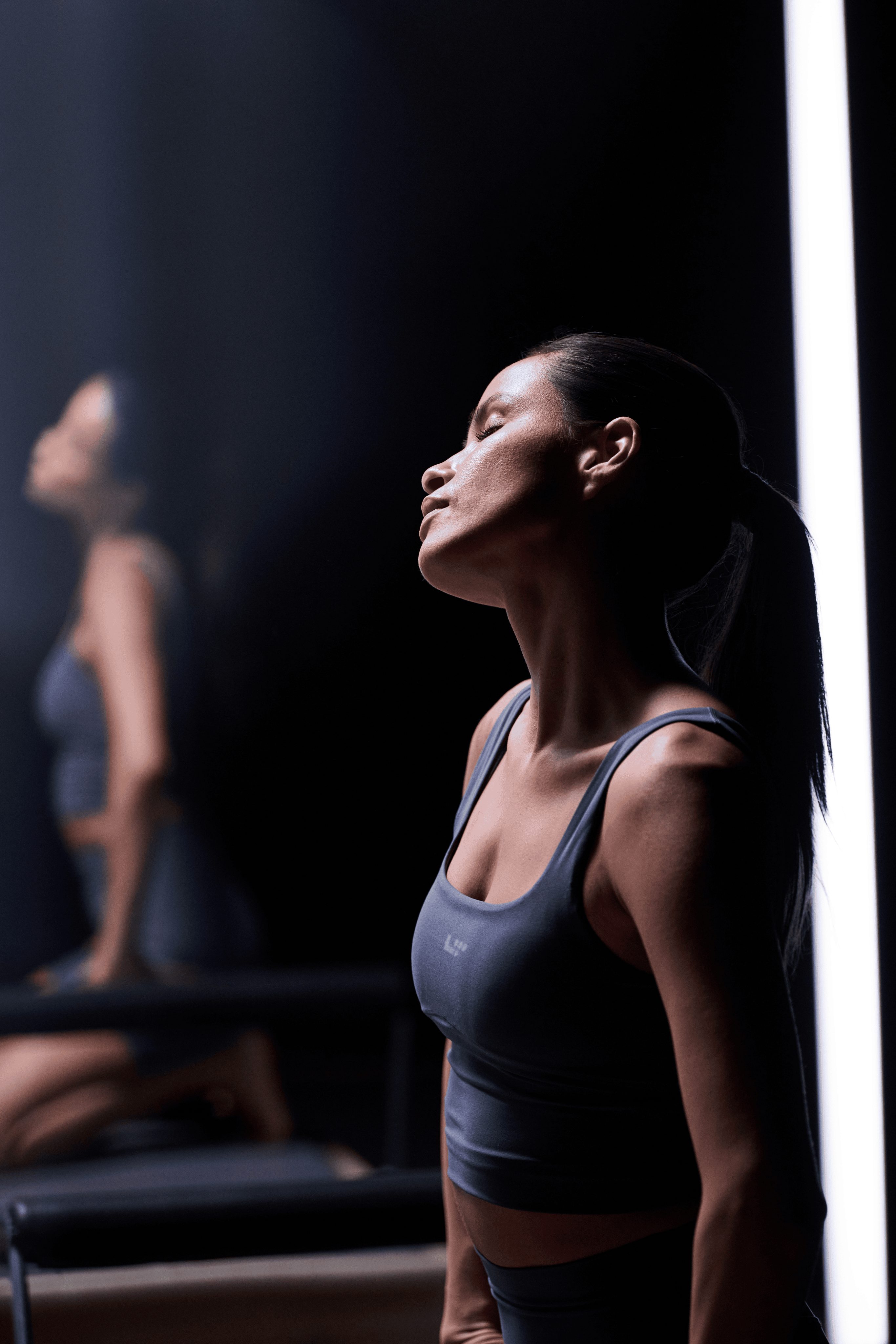 a woman stretching in a CTR class