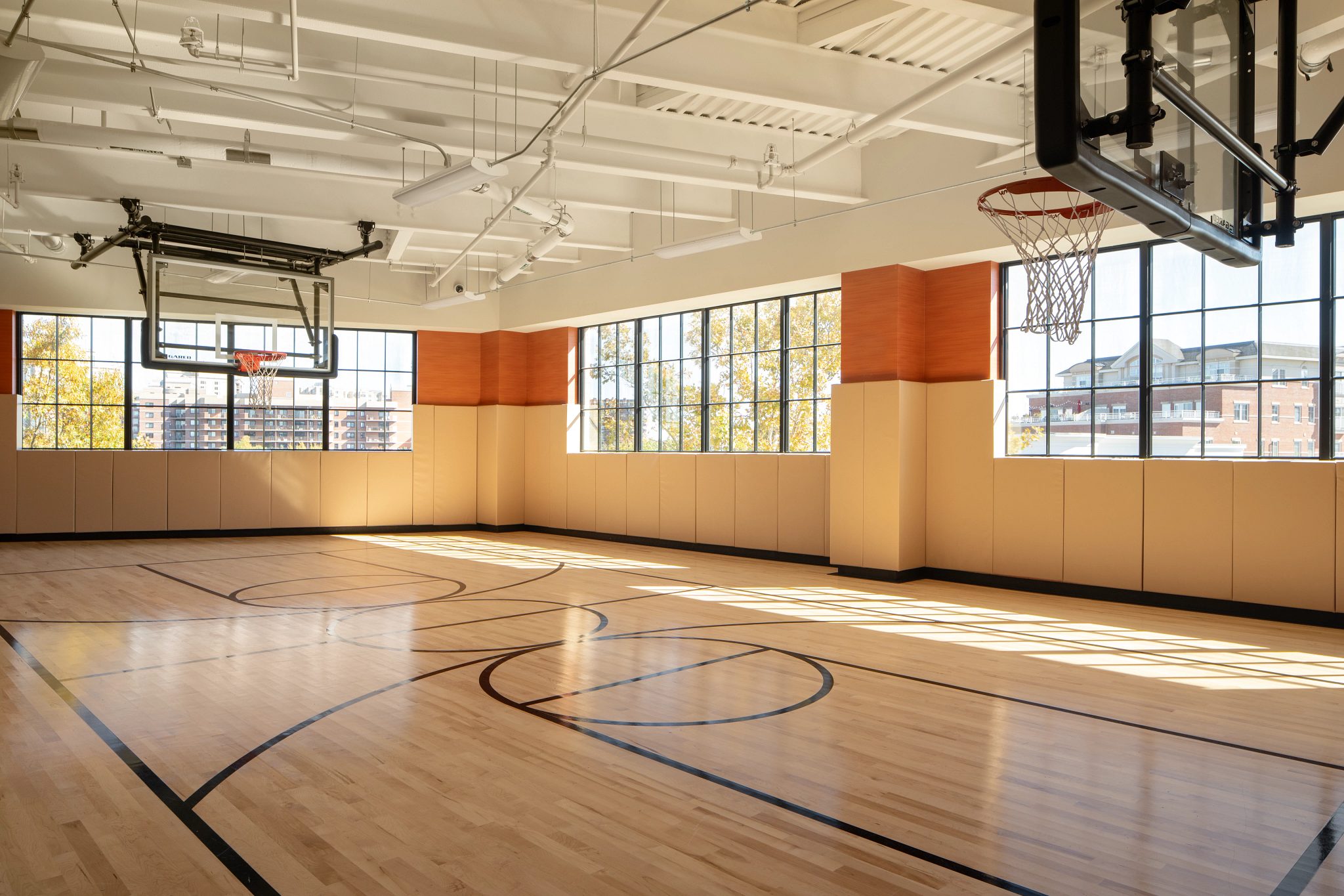 Basketball court and kids gymnasium in a Life Time Kids Academy