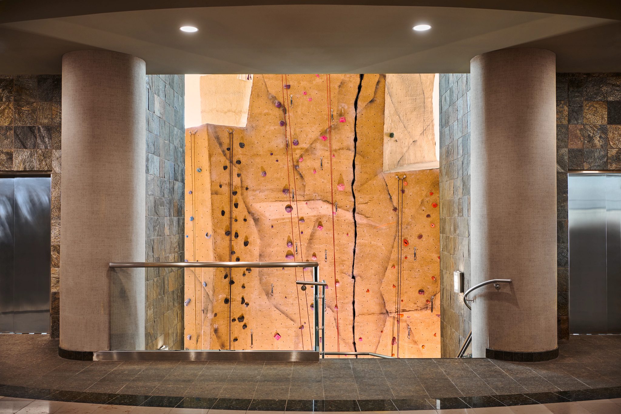 Climbing wall at the Life Time Vernon Hills club location