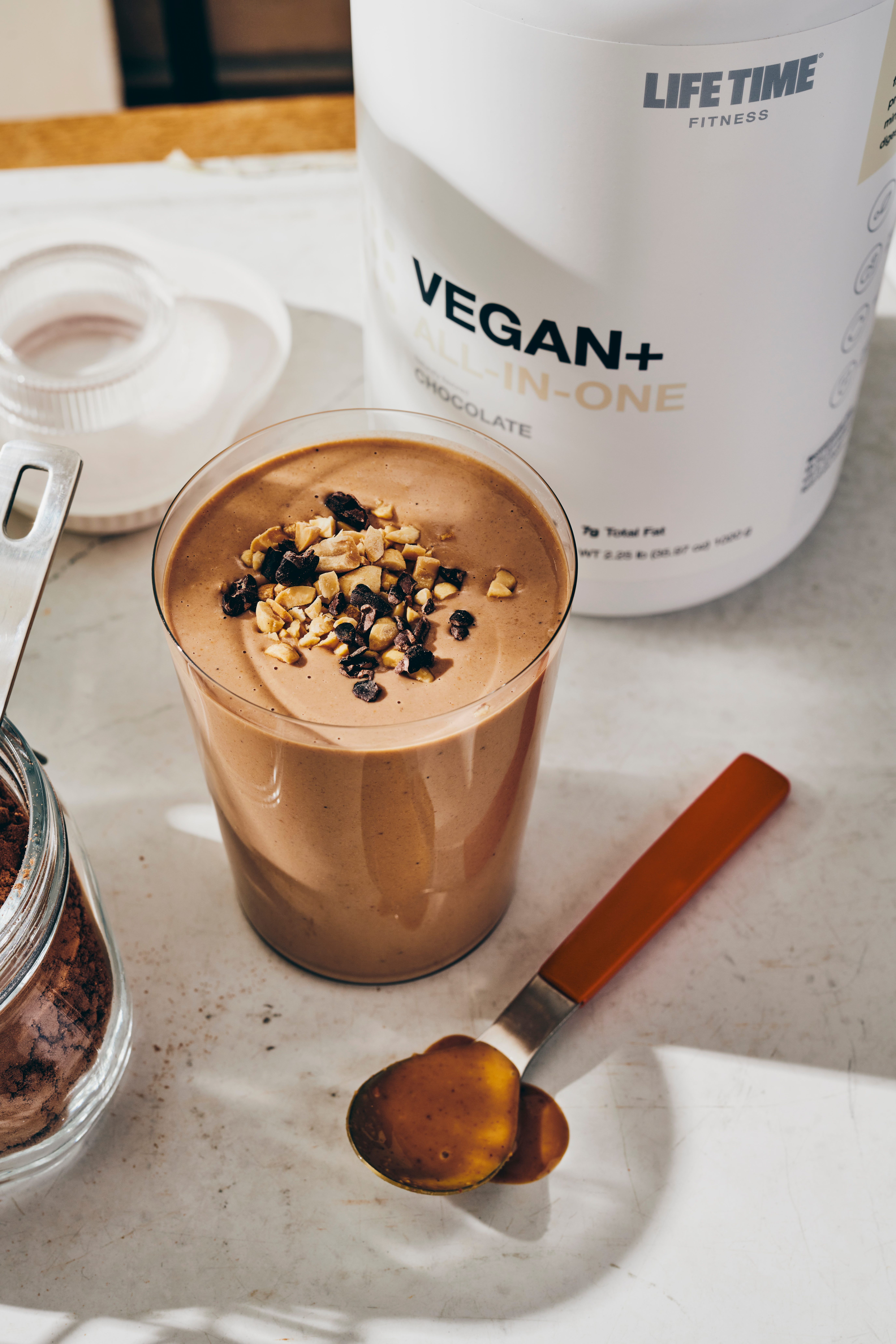 a protein powder shake and its ingredients