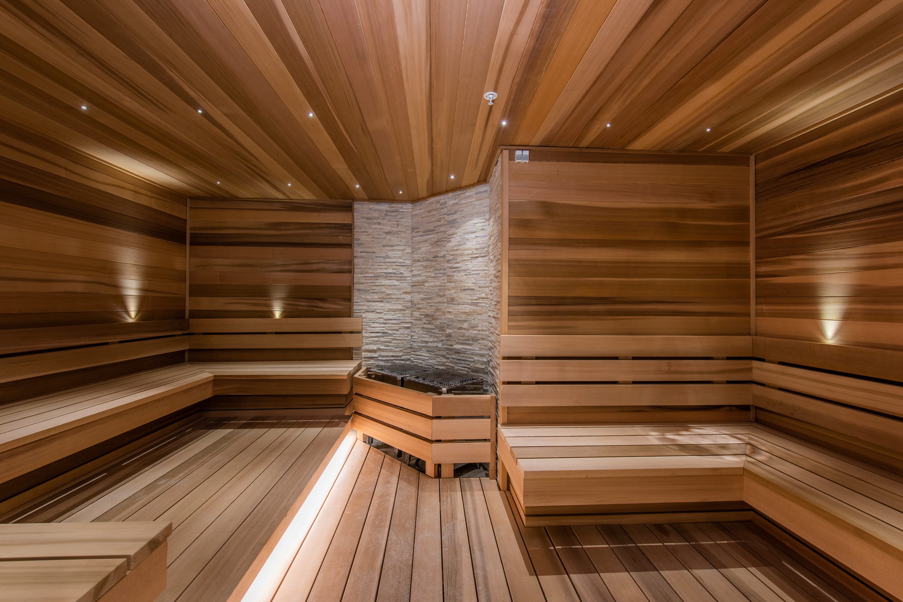 Large wooden dry sauna