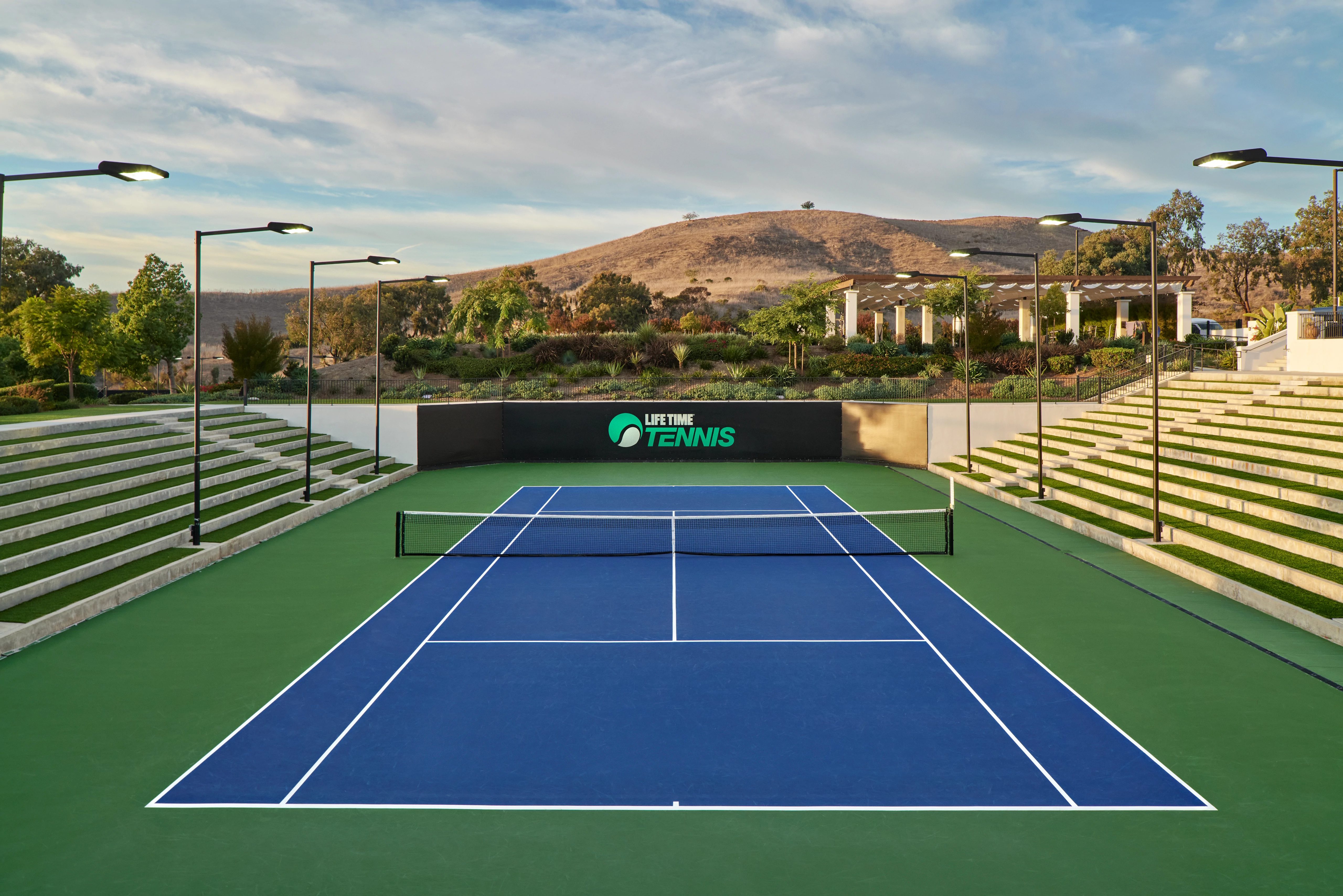 Outdoor tennis court at the Rancho San Clemente Life Time club