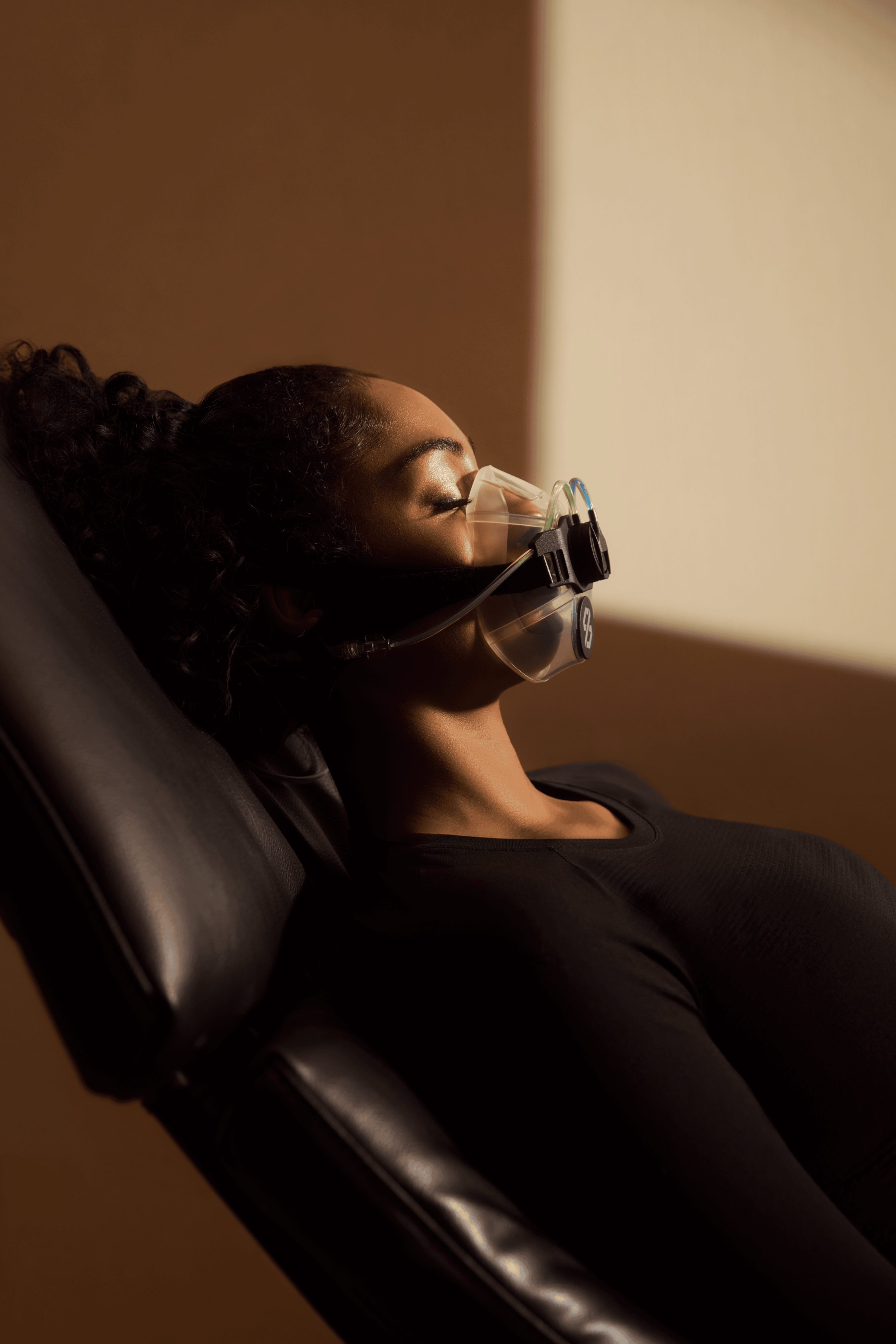 a woman going through a metabolic test