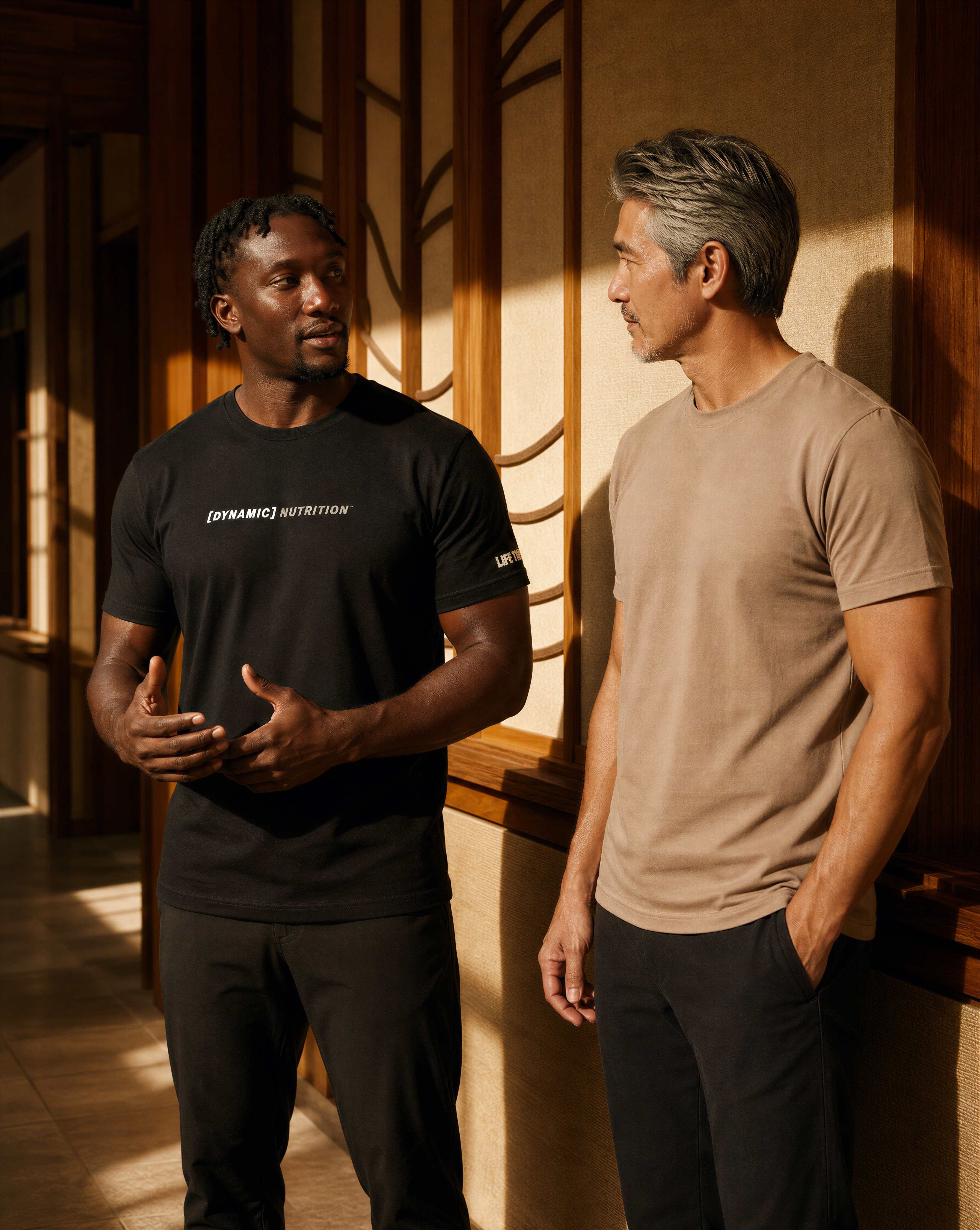 Portrait of a Dynamic Nutrition coach talking with his client