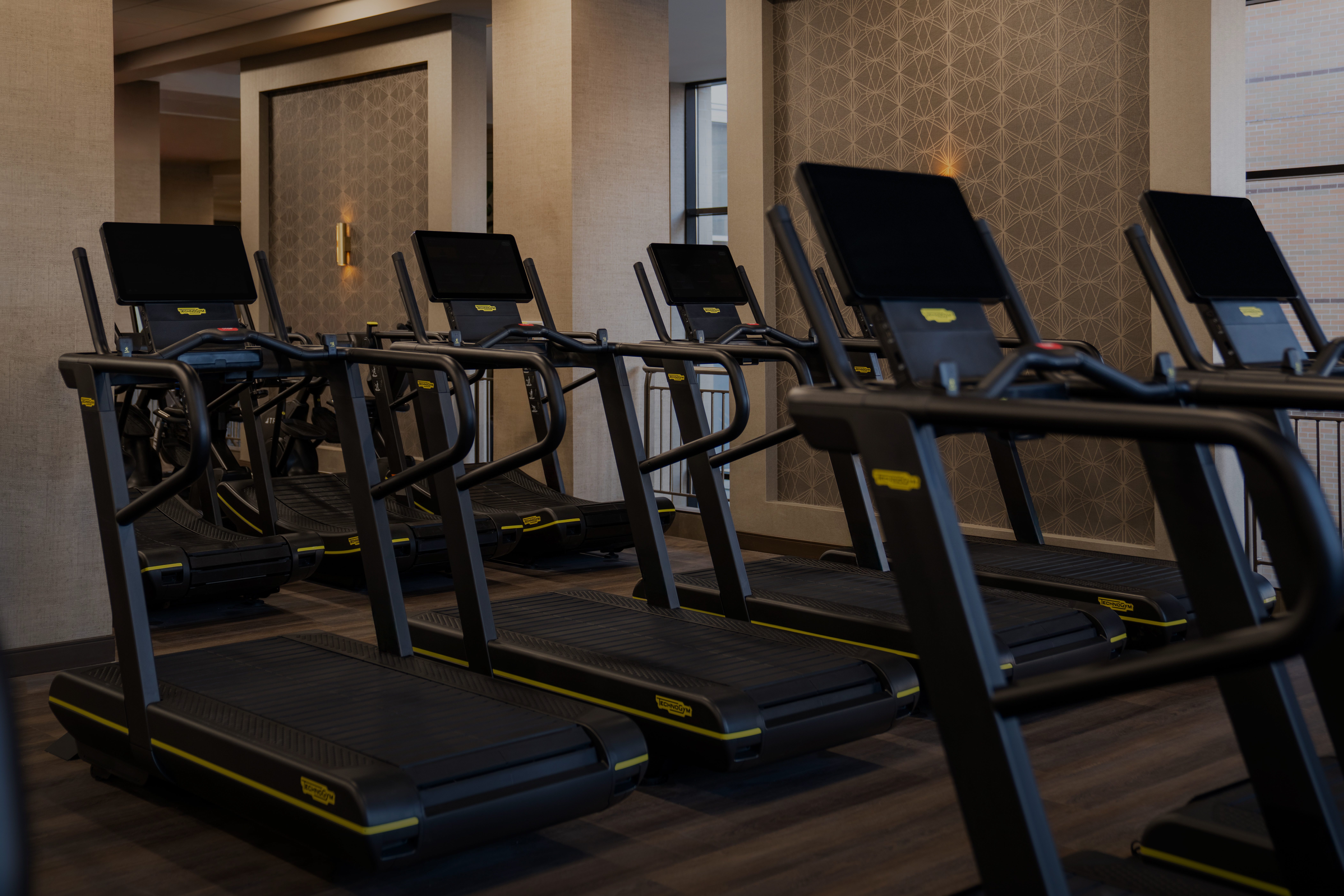 treadmills on fitness floor