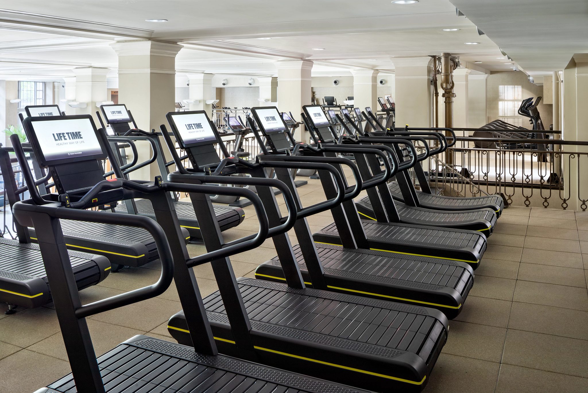  Treadmills on the fitness floor at Life Time