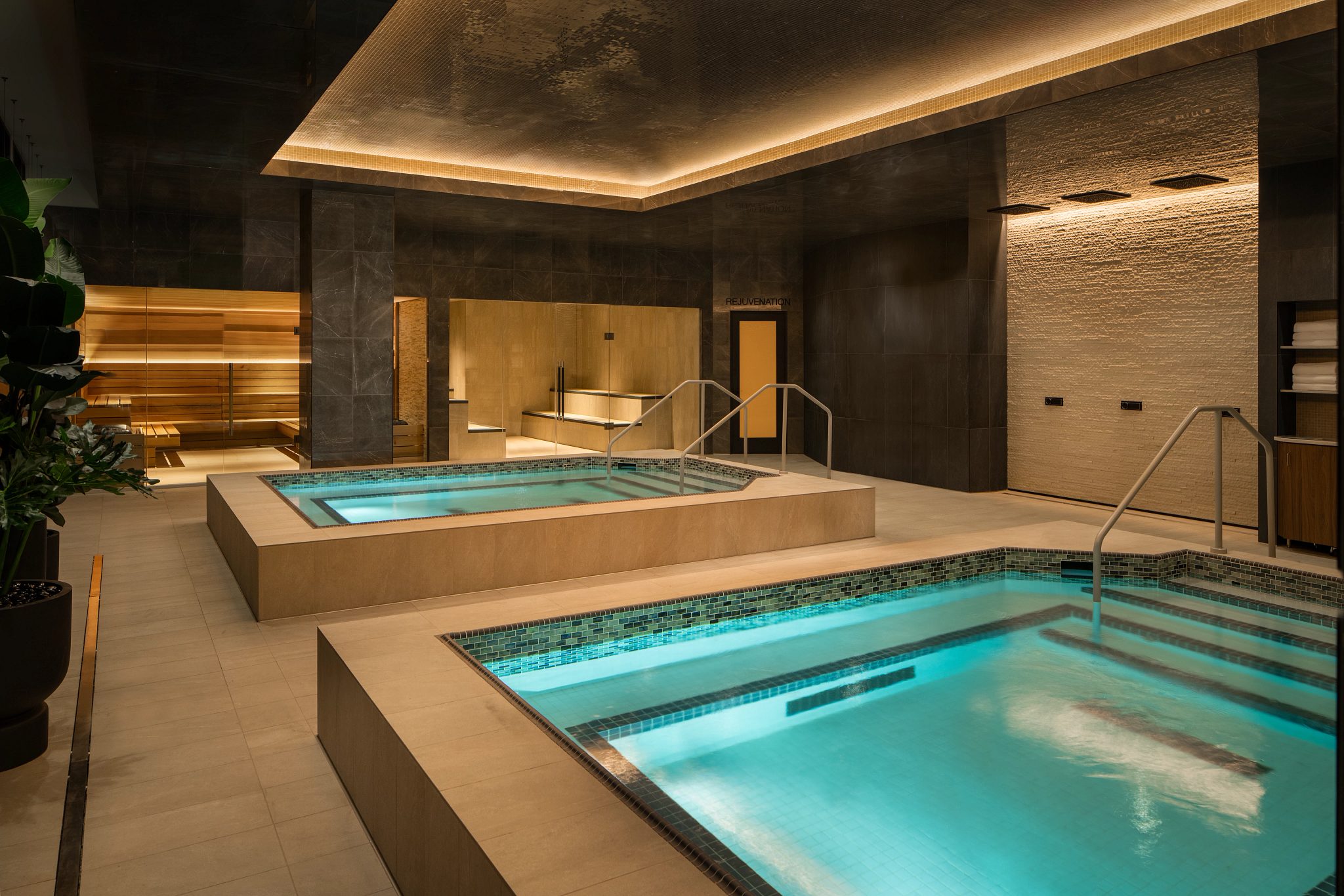 cold plunge and spa at Life Time