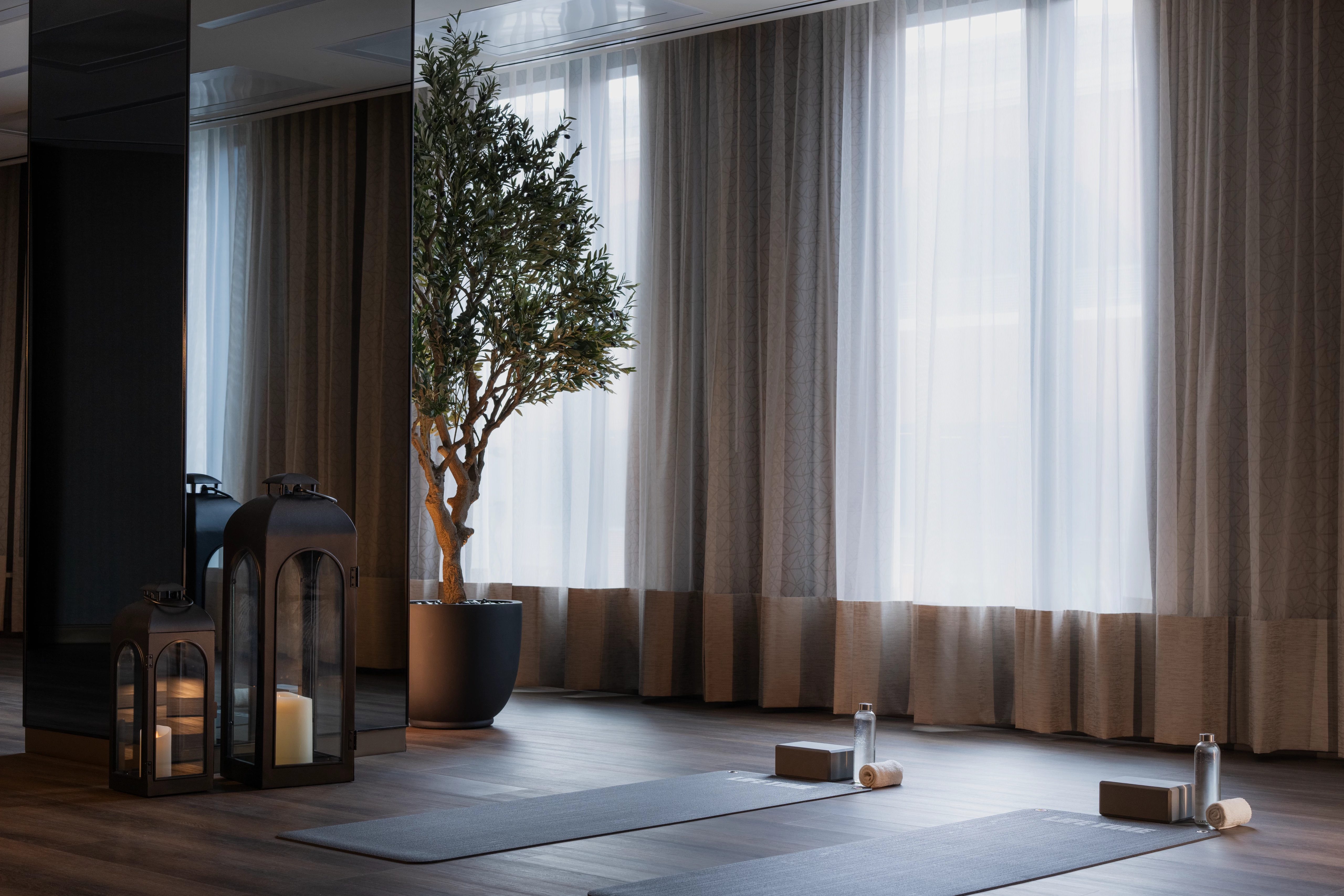 Yoga studio at the Life Time Atlantic Avenue club location