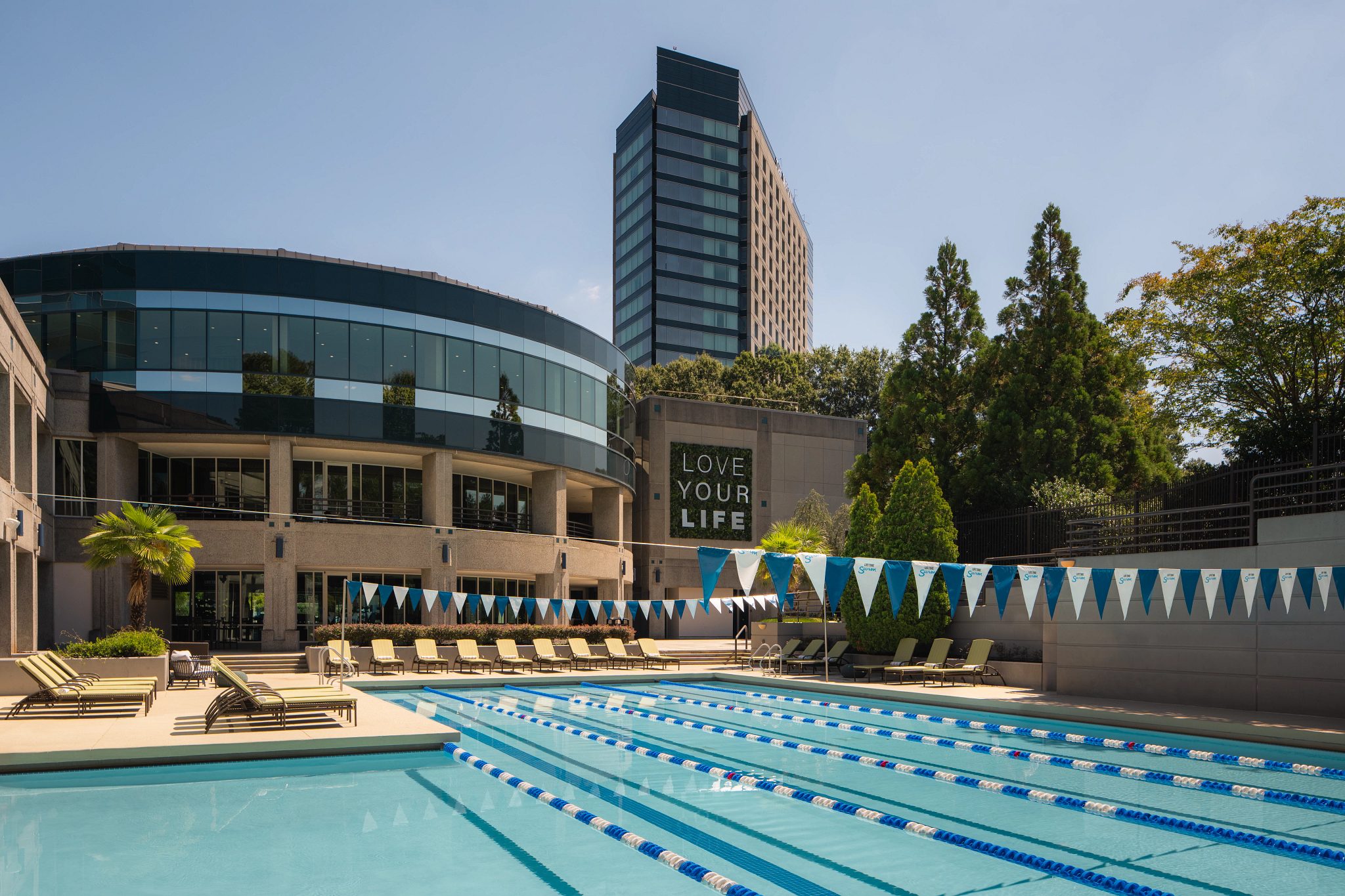 outdoor lap pool at Life Time