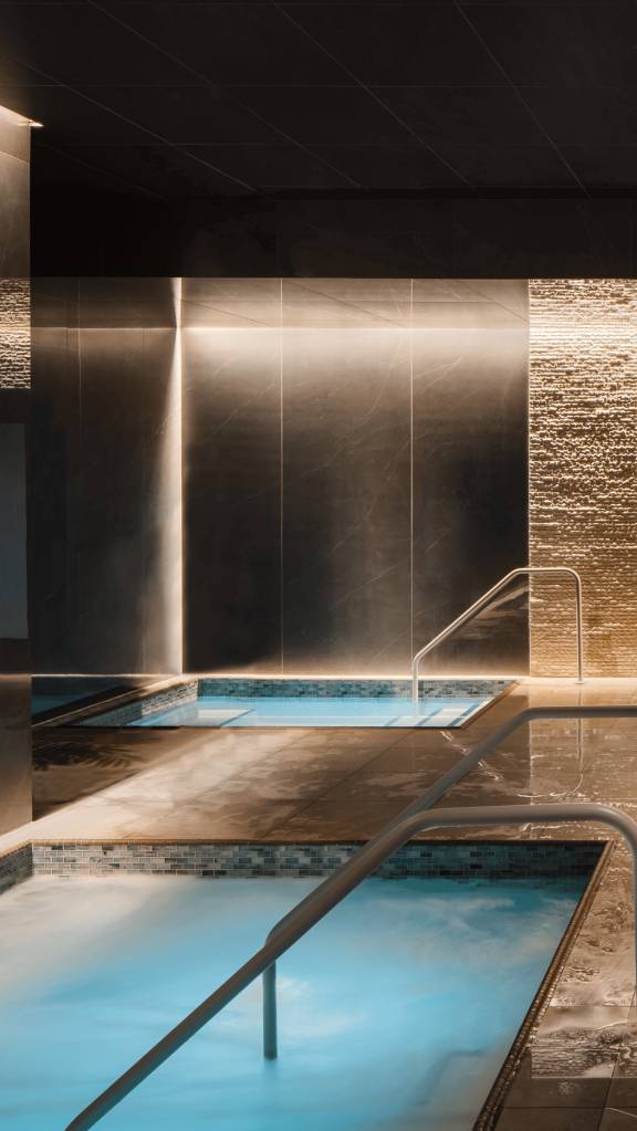 two indoor cold plunge pools