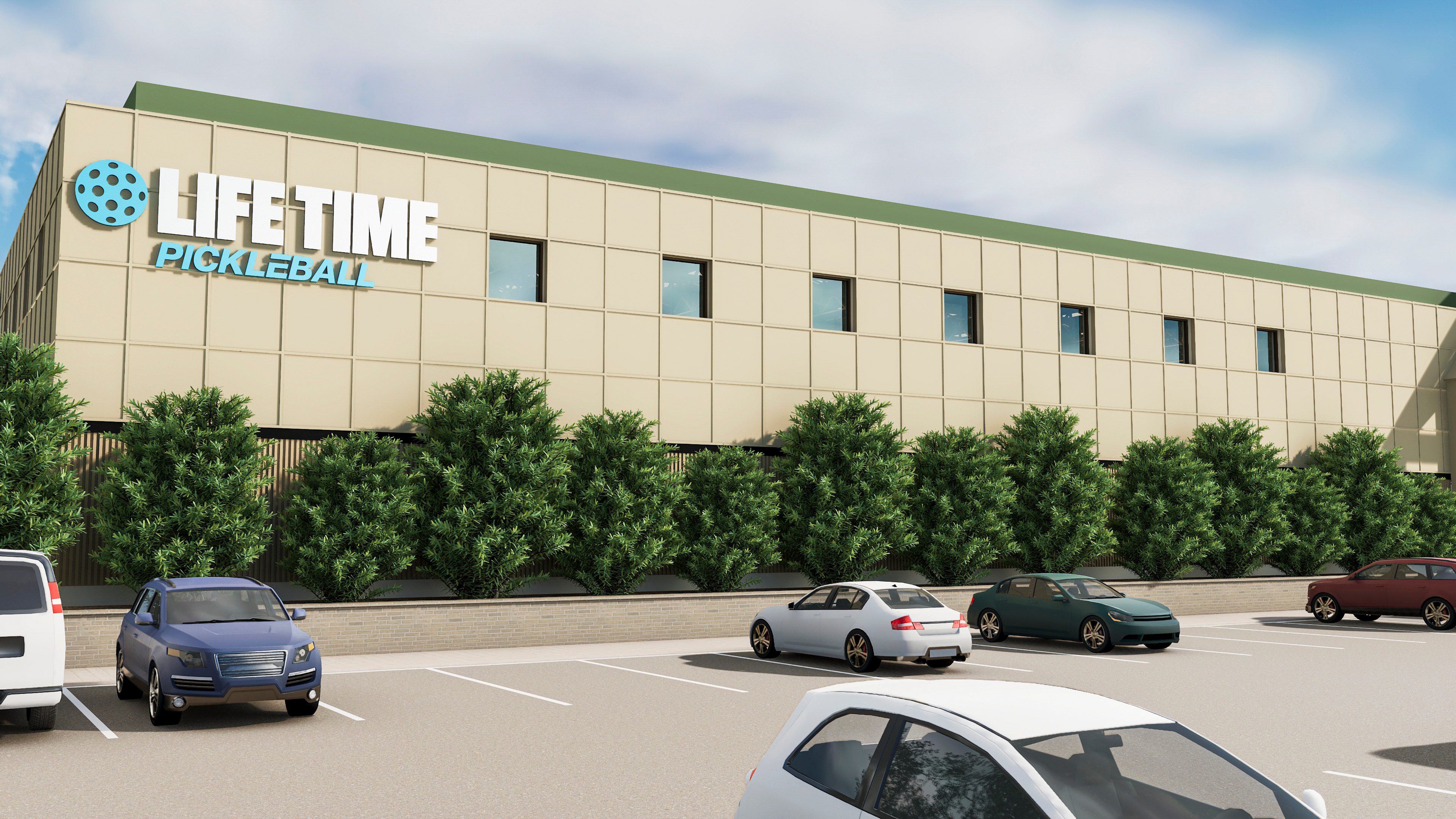 The exterior of the Bloomington North Life Time location