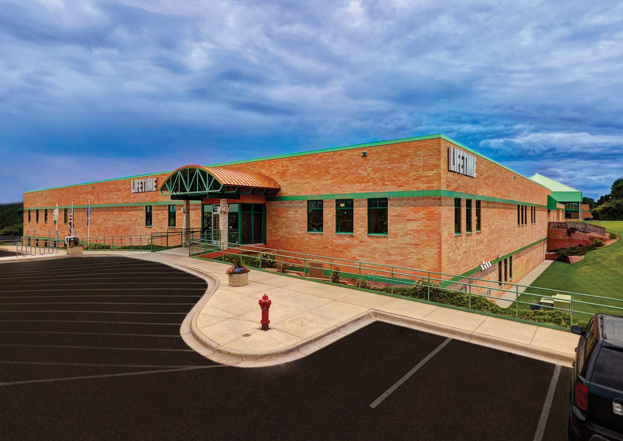 The exterior of the Maple Grove Life Time location