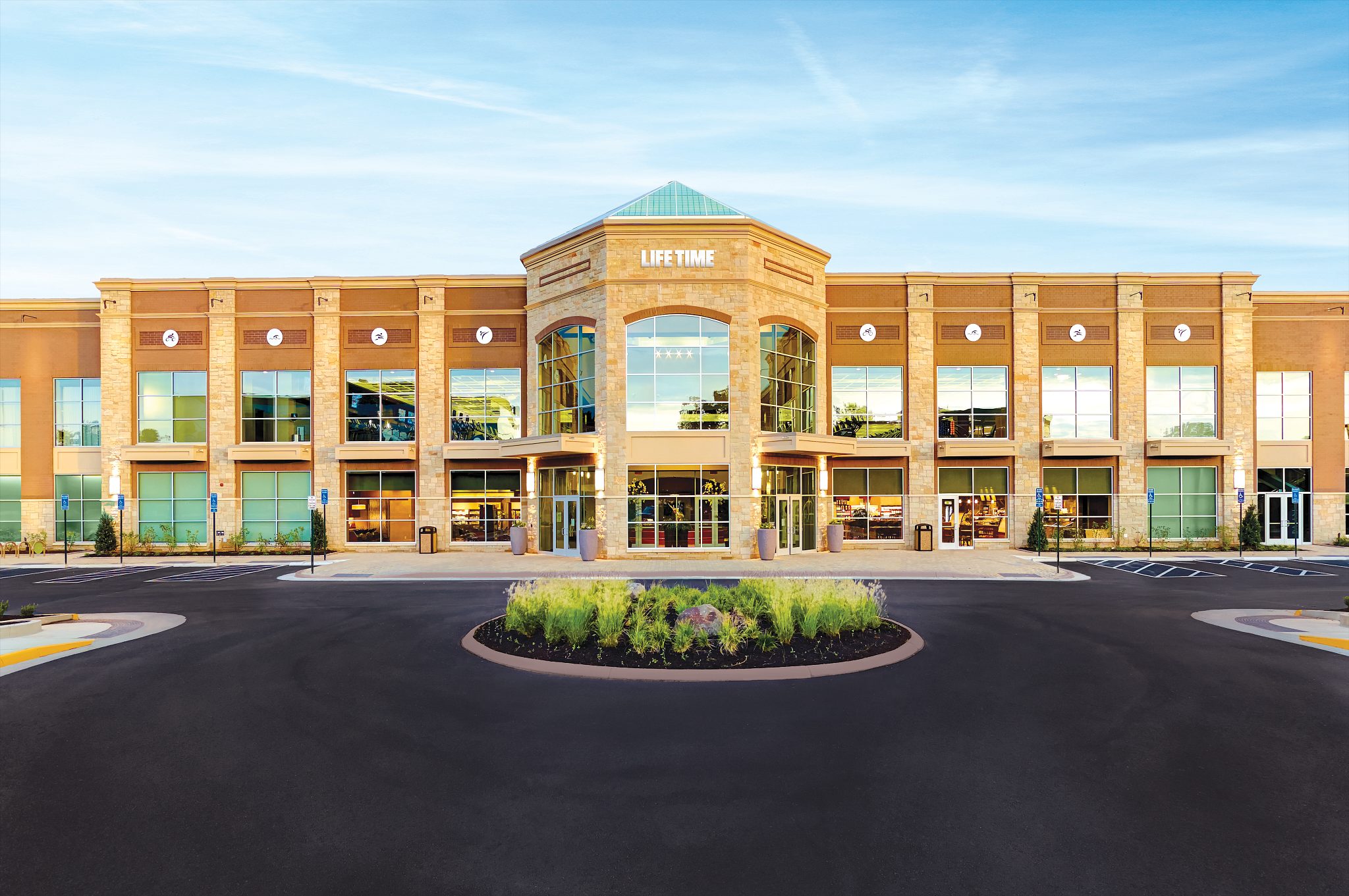 The exterior of the Reston Life Time location
