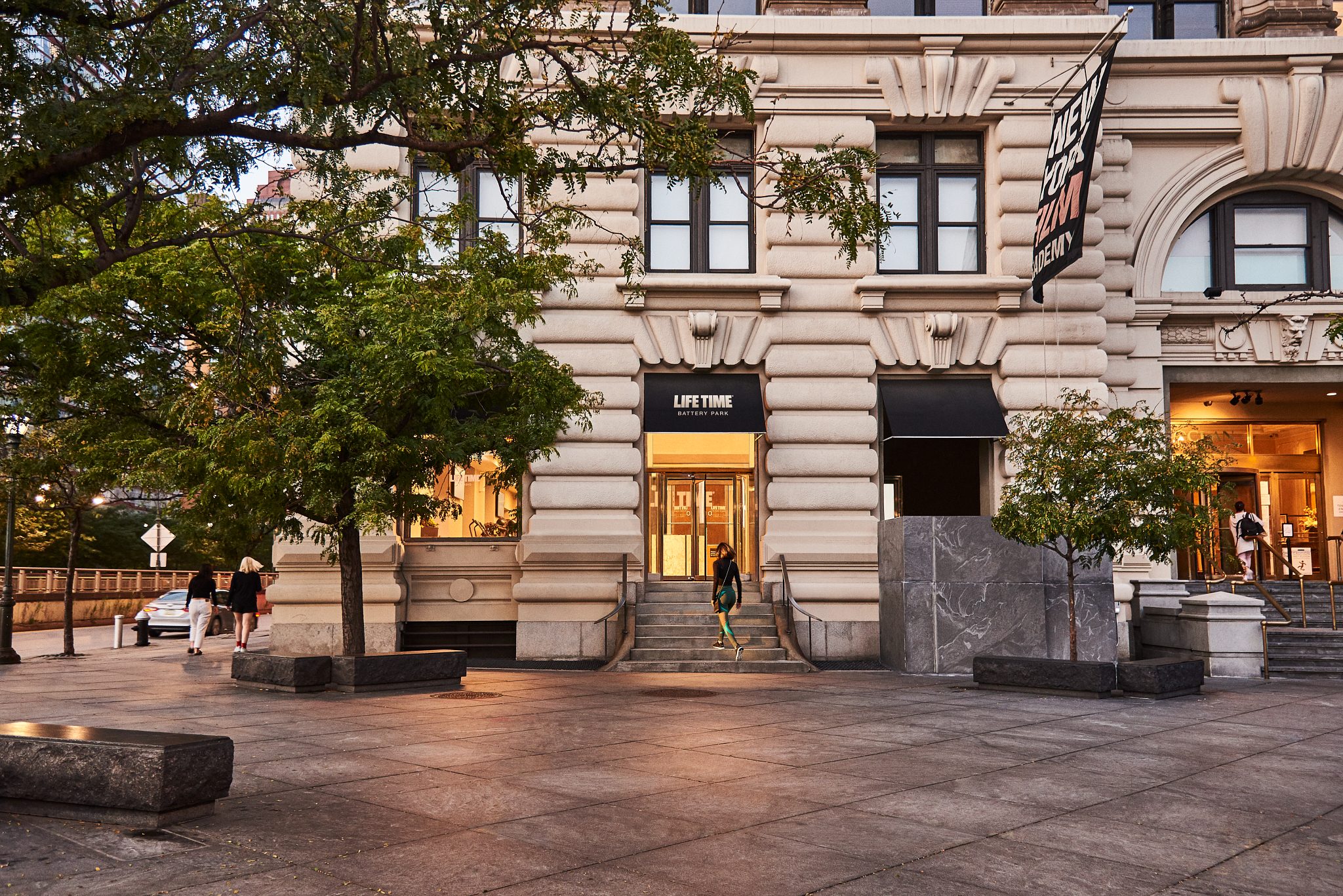 The exterior of the Battery Park Life Time location