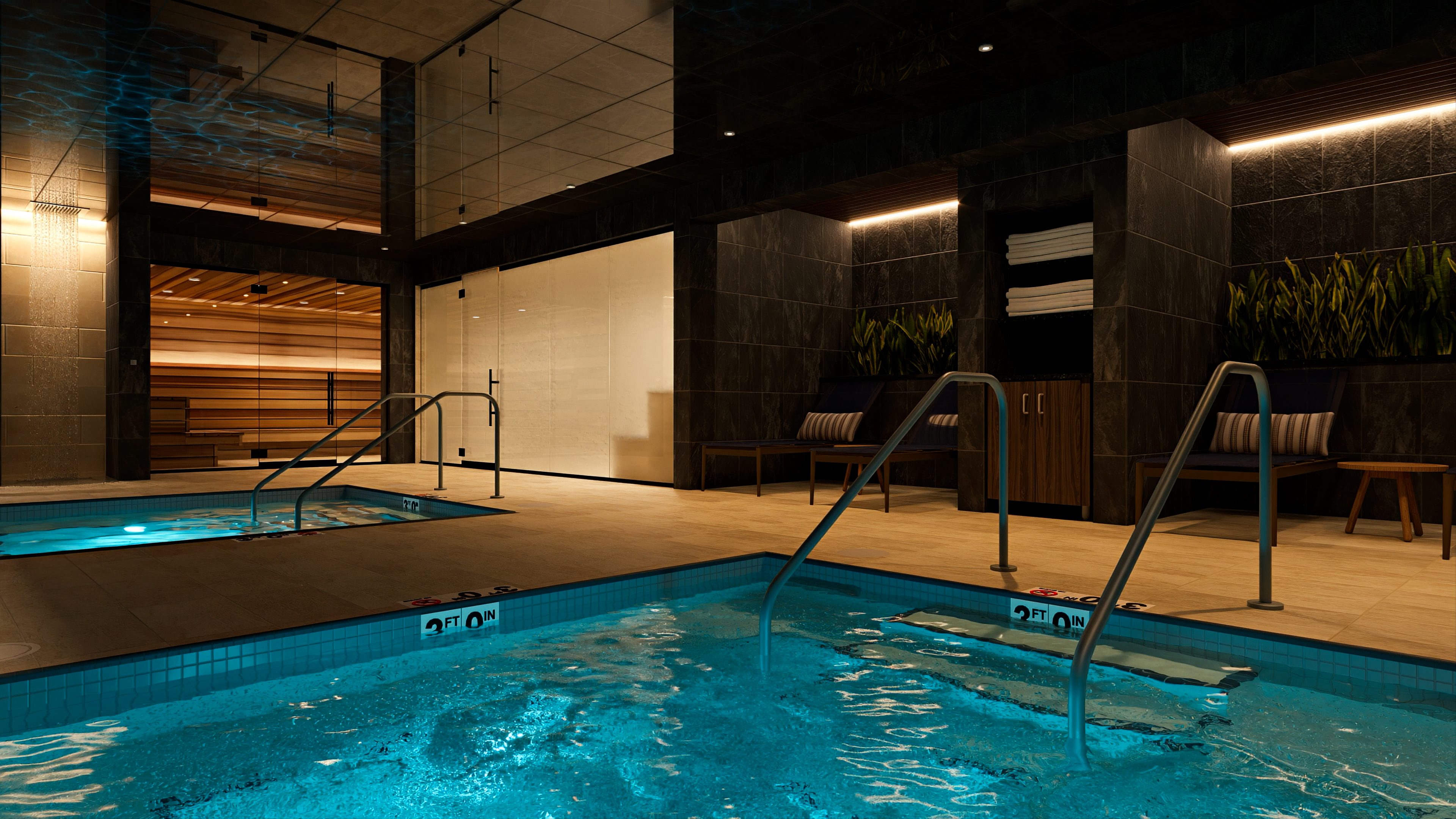 wet suite with whirlpool and sauna at Life Time