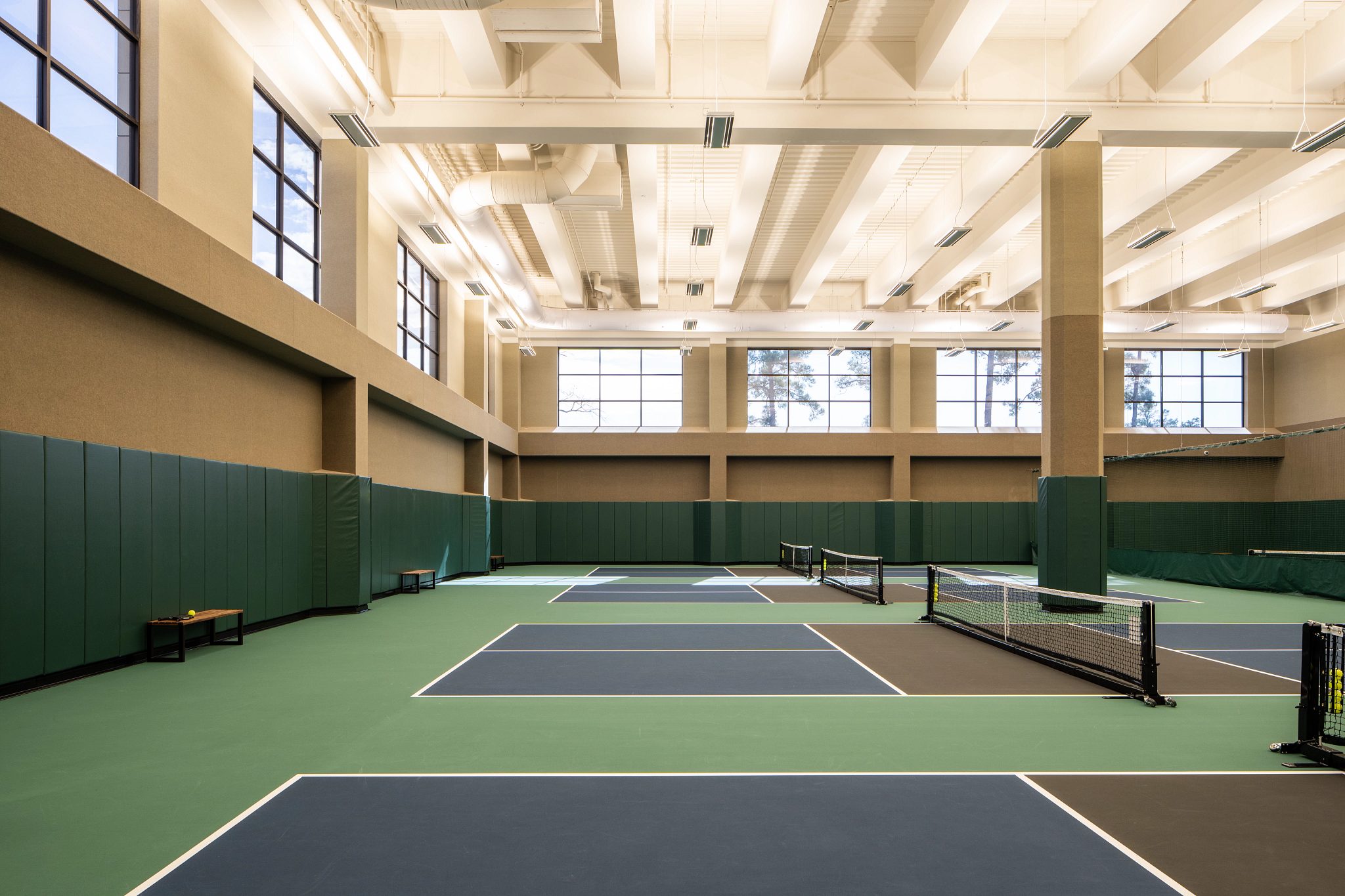 Indoor pickleball courts at Life Time