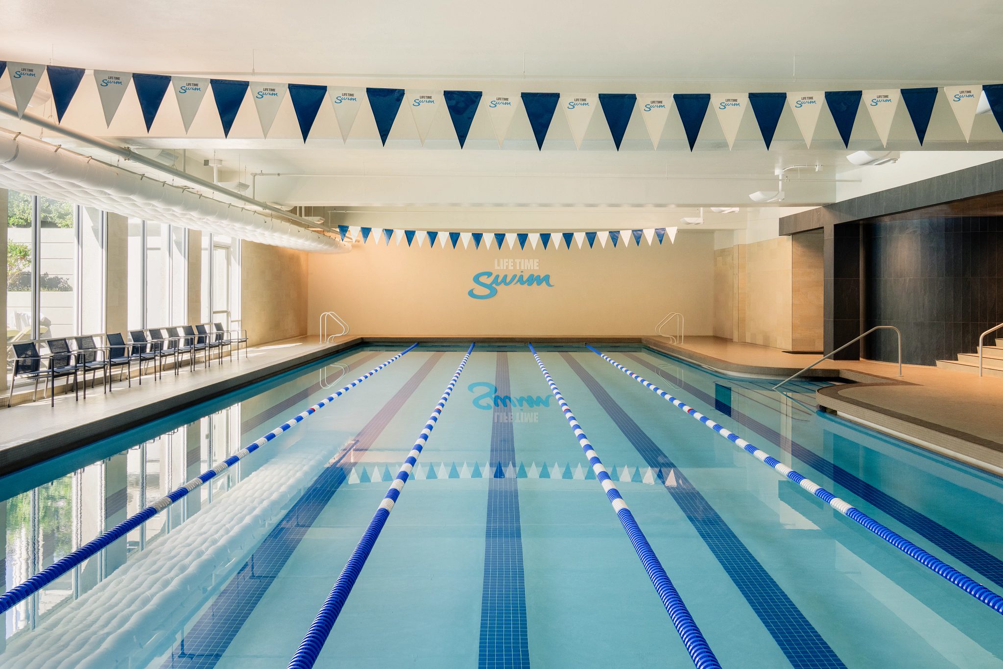 indoor lap pool at Life Time