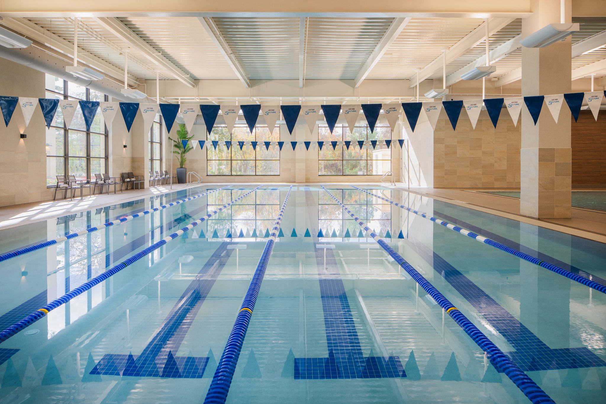 Indoor lap pool at Life Time