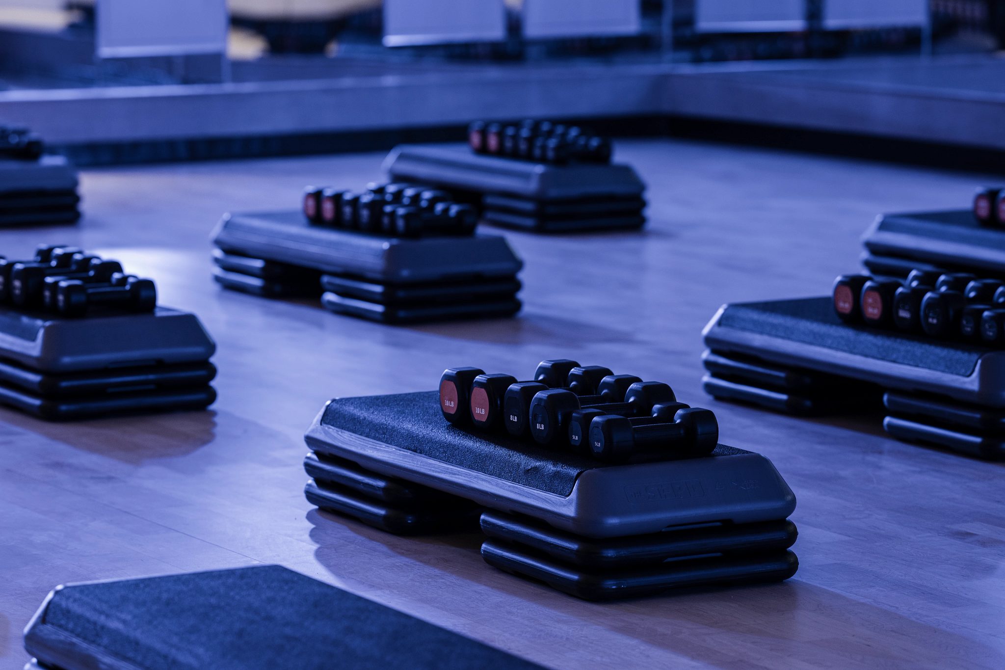 Group fitness studio room