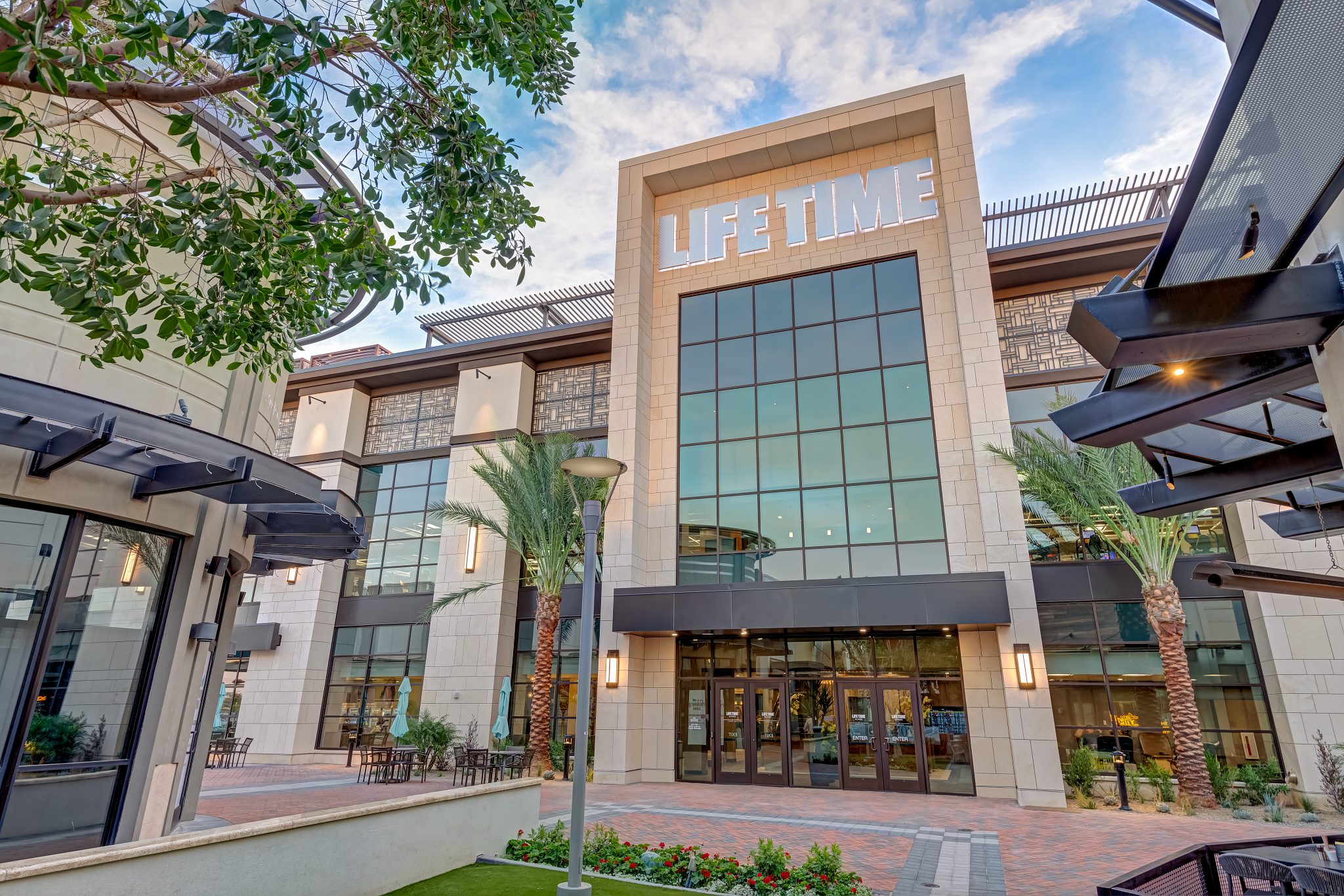 The front entrance to the Bitlmore, AZ Life Time.
