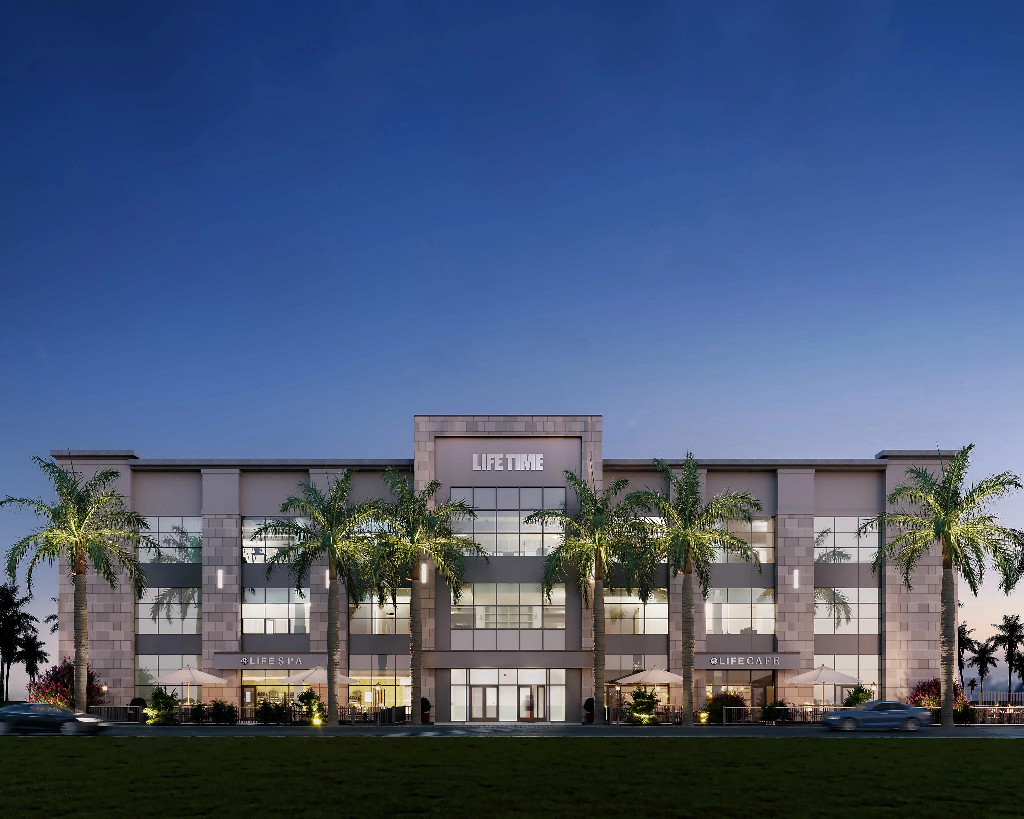The exterior of Life Time Miami at the Falls 