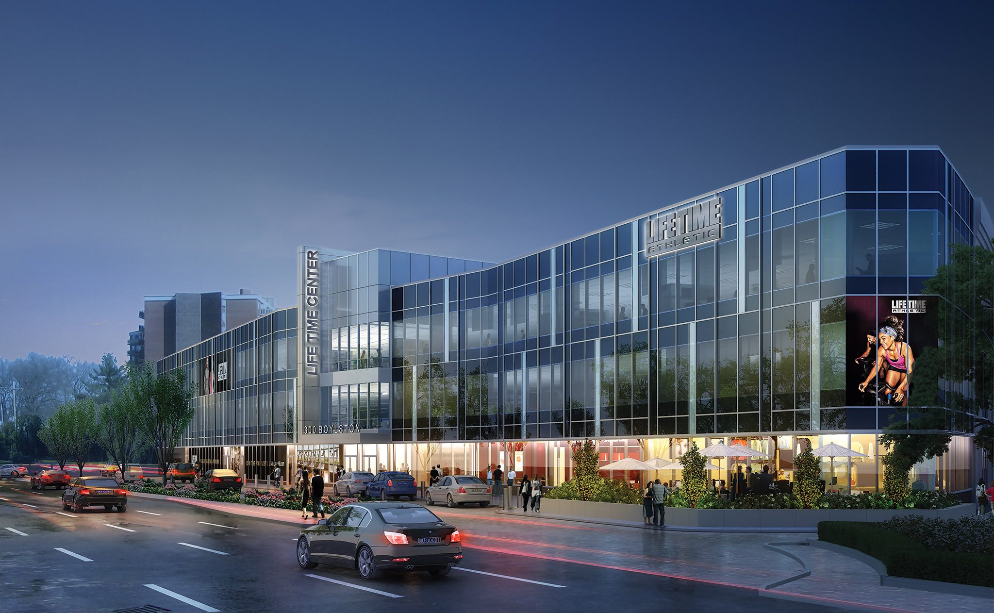 The exterior of the Chestnut Hill Life Time location
