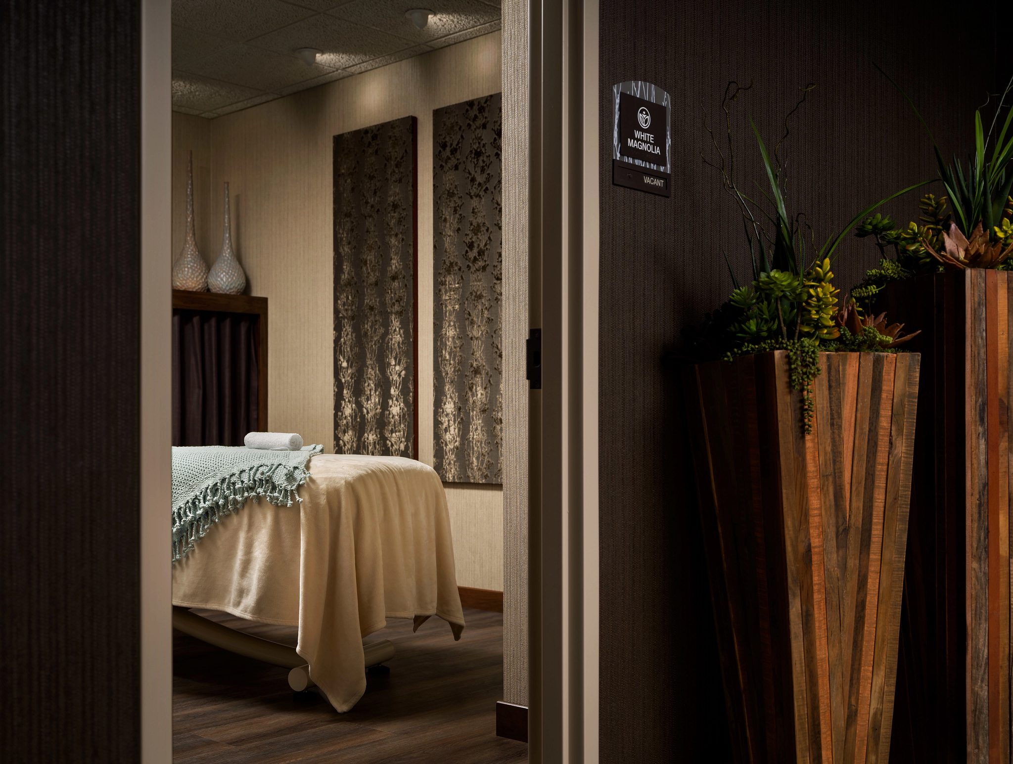 Massage table in MediSpa room