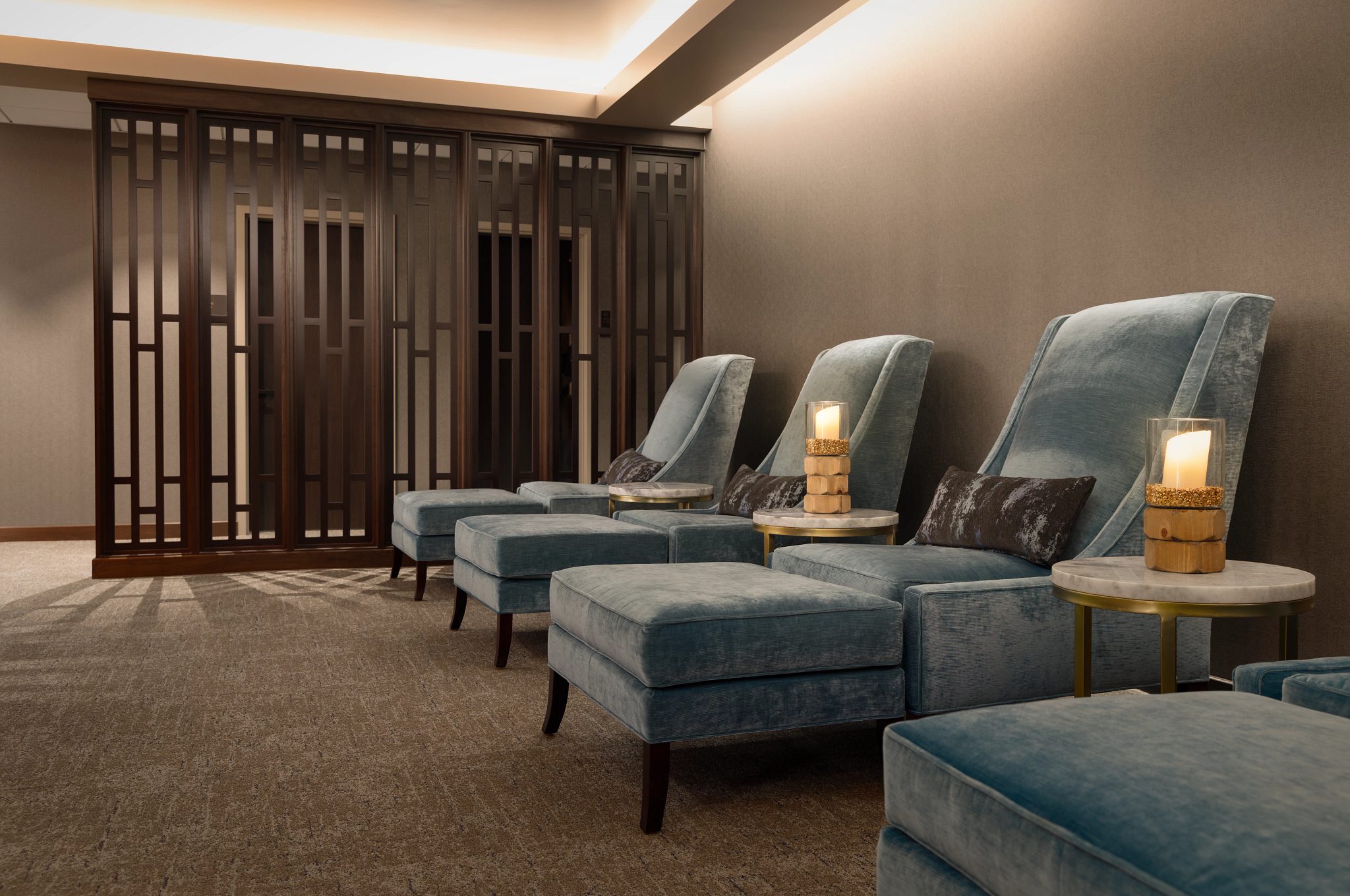 MediSpa waiting area at the LIfe Time Lakeshore Irvine club location