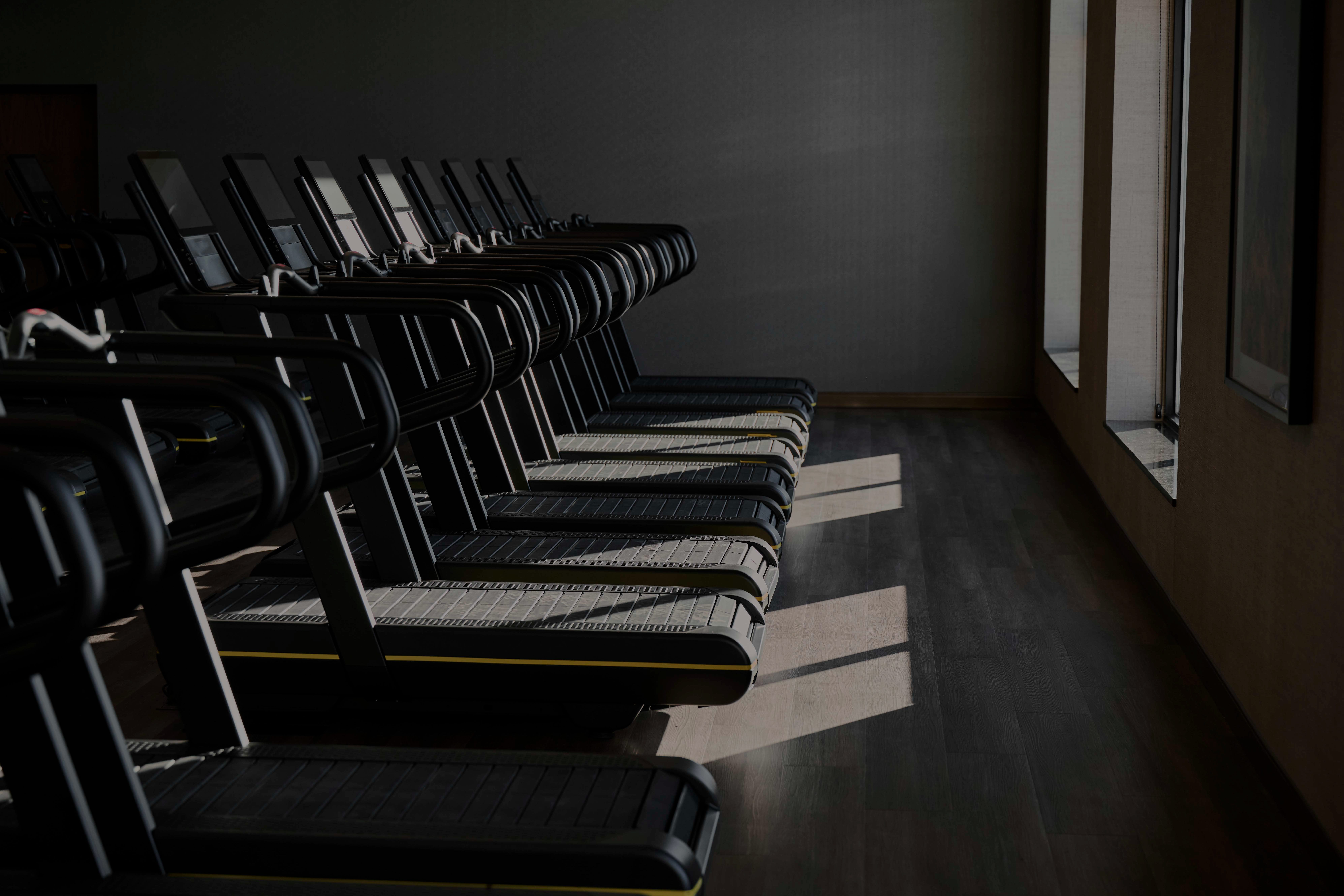 treadmills on fitness floor