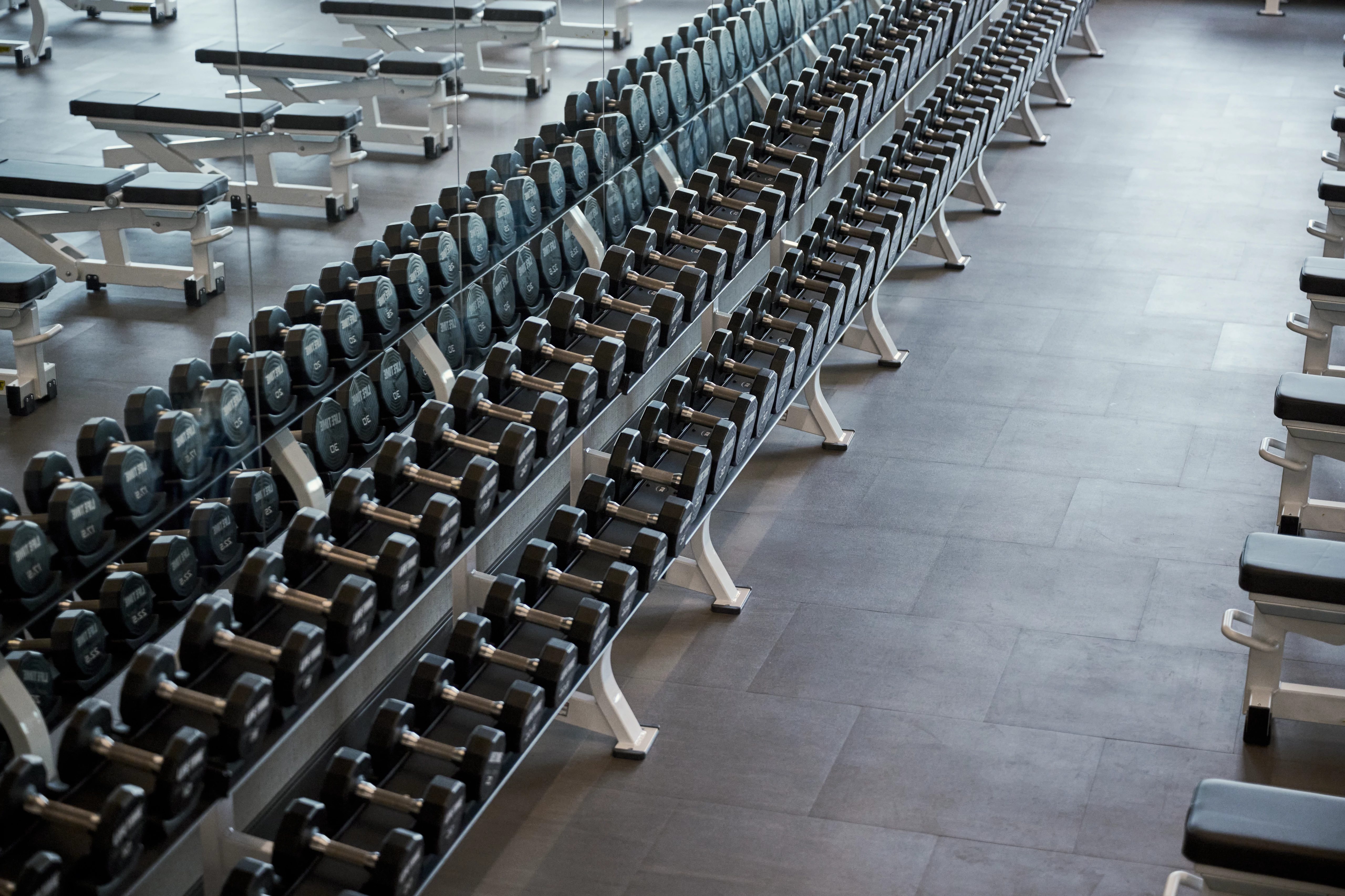 weight rack at Life Time