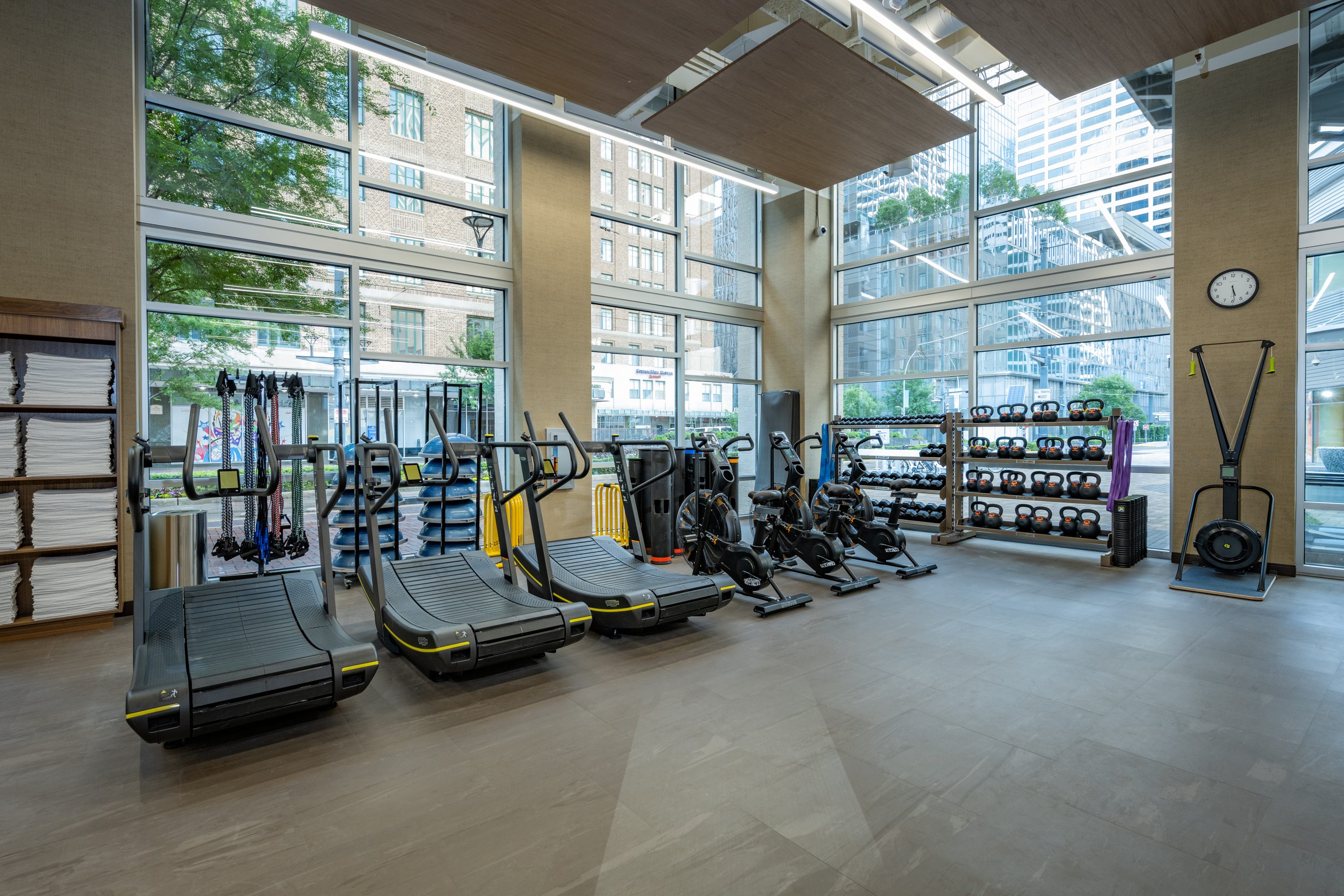 Cardio equipment in an Alpha studio area