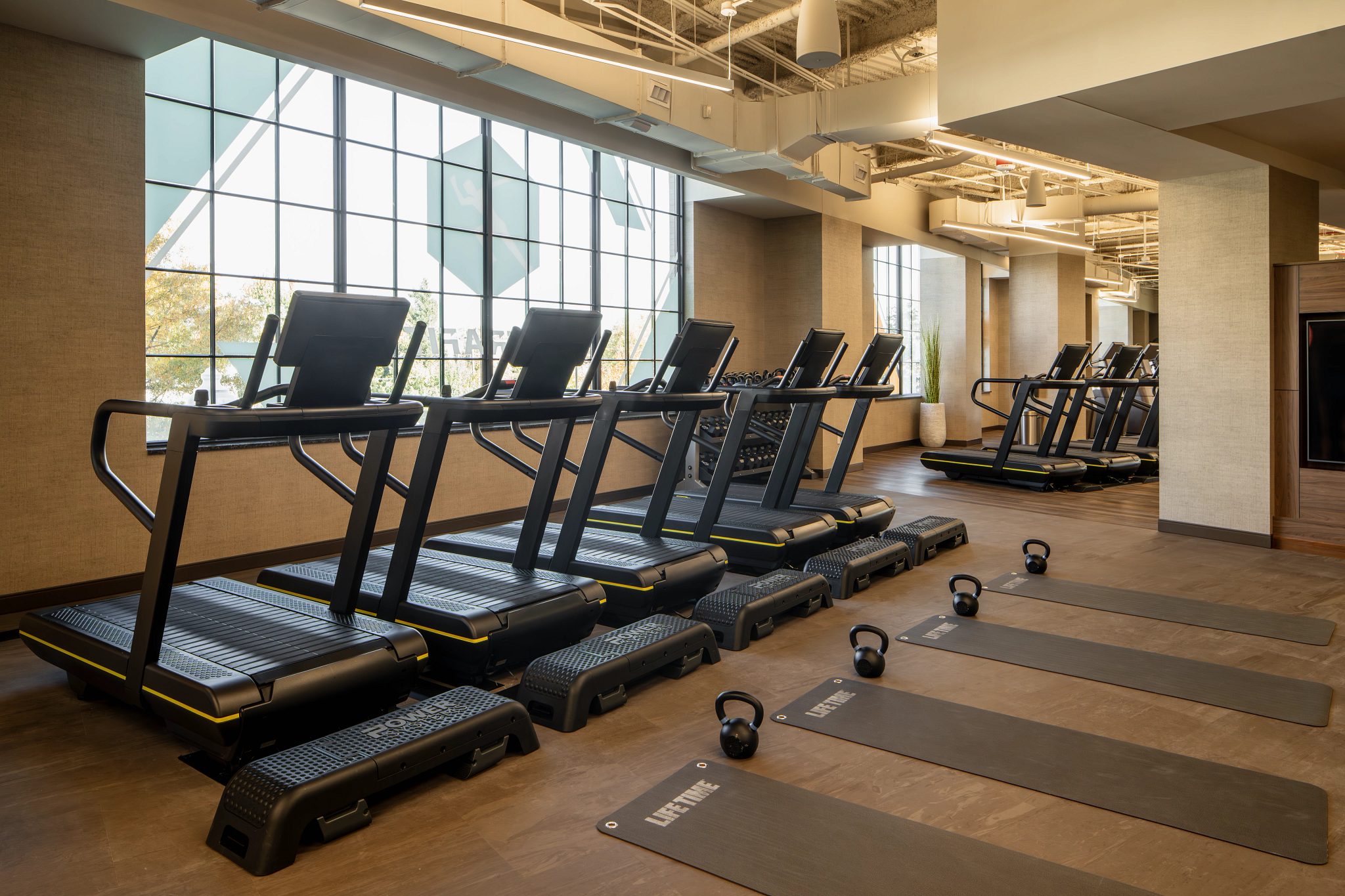 Small group training space on the Life Time fitness floor