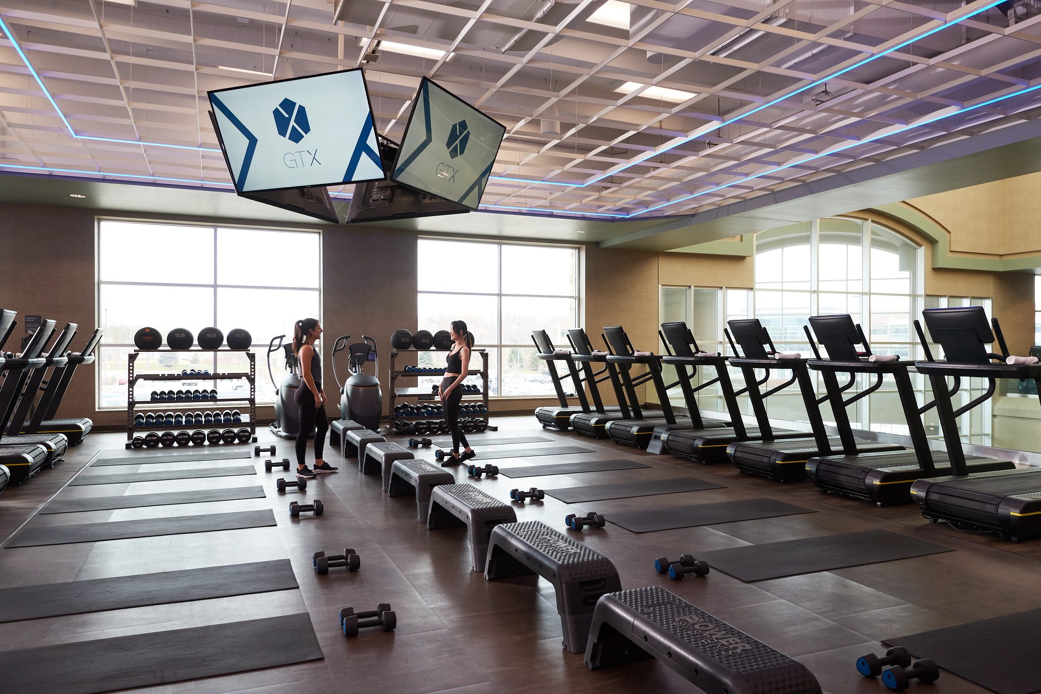 GTX small group training area on the fitness floor at Life Time