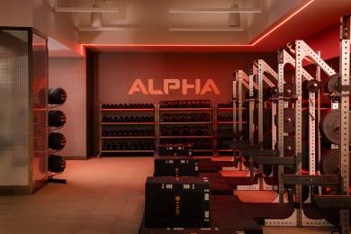 Alpha small group training area on the fitness floor