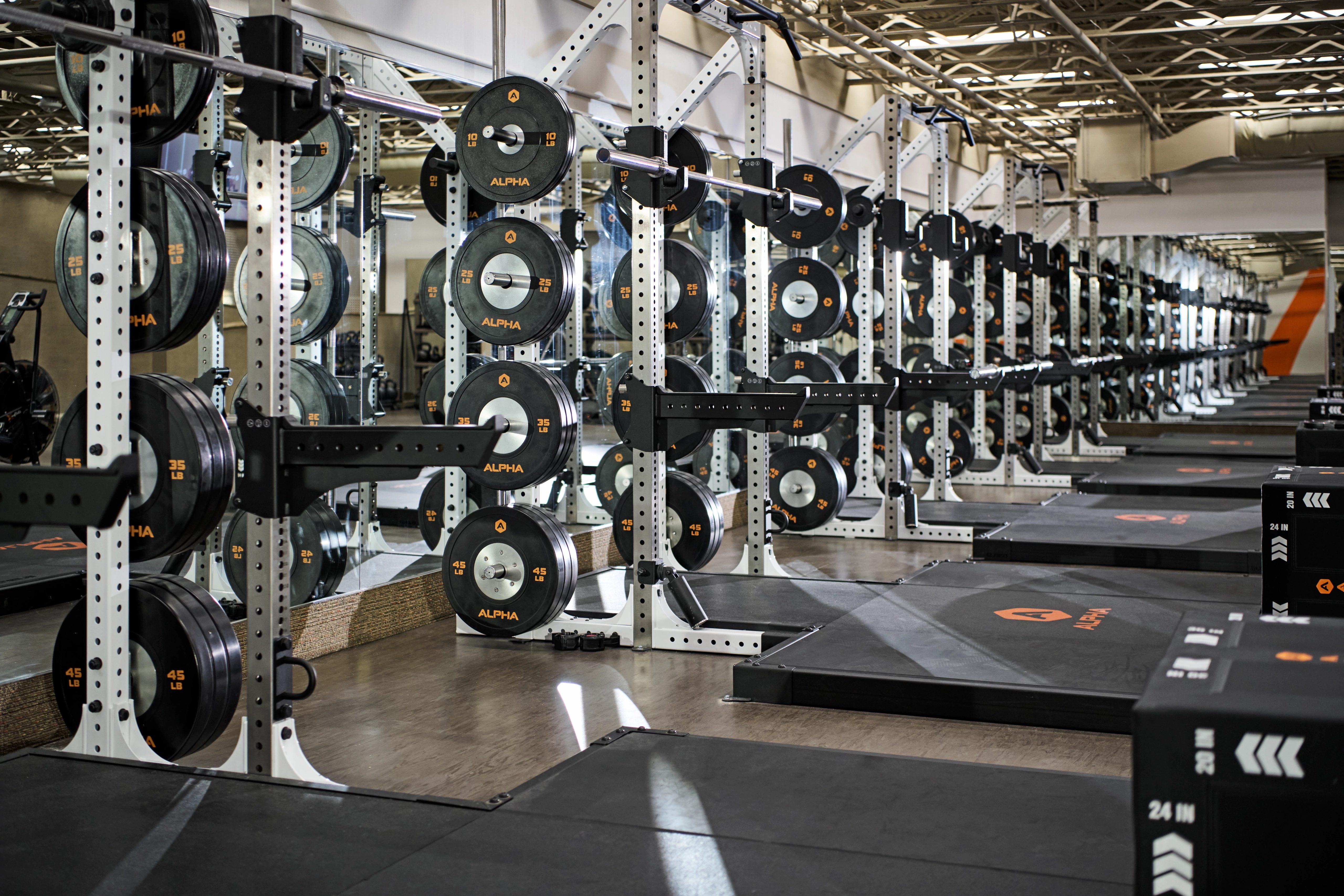 Alpha small group training area on the fitness floor