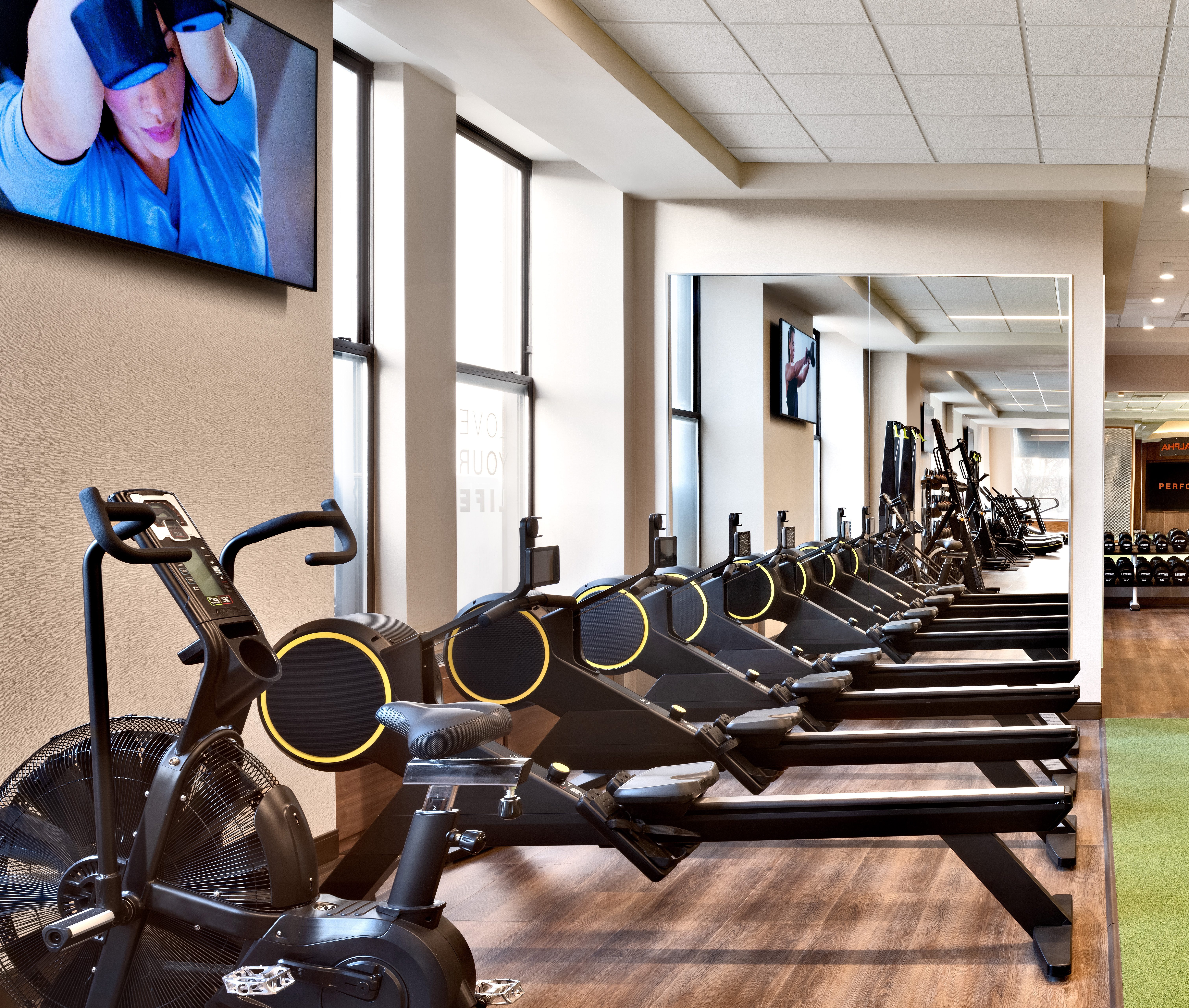Rowing cardio machines at Life Time