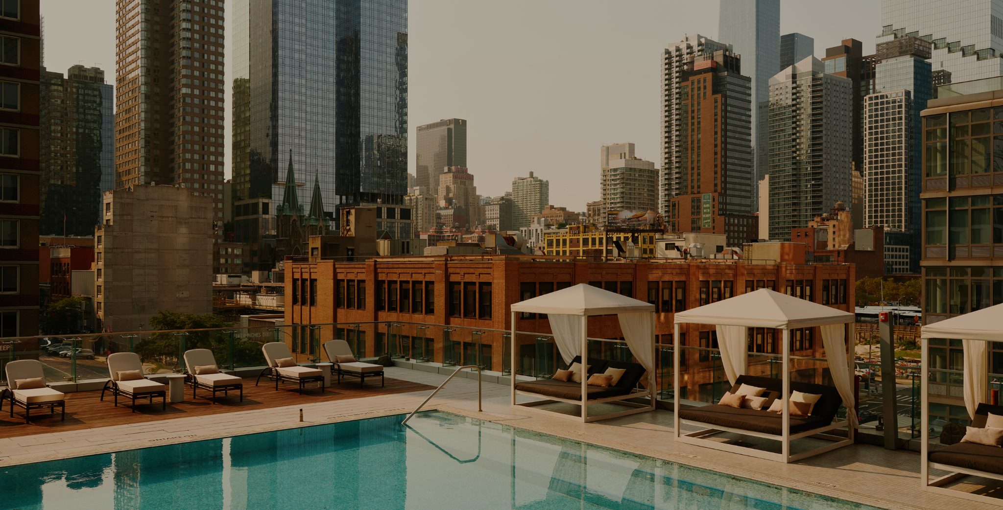 rooftop pool with cabanas
