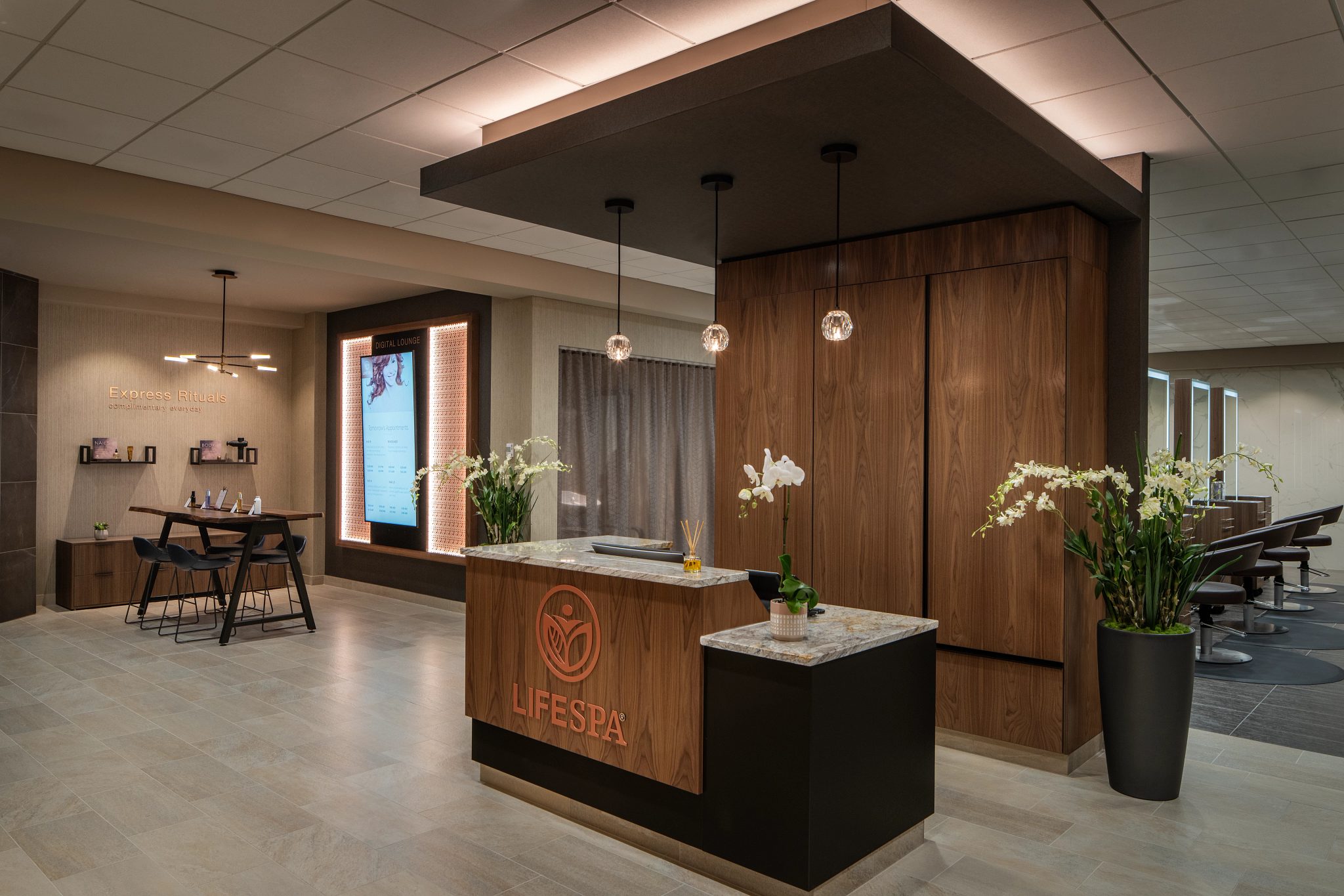LifeSpa reception desk at Life Time