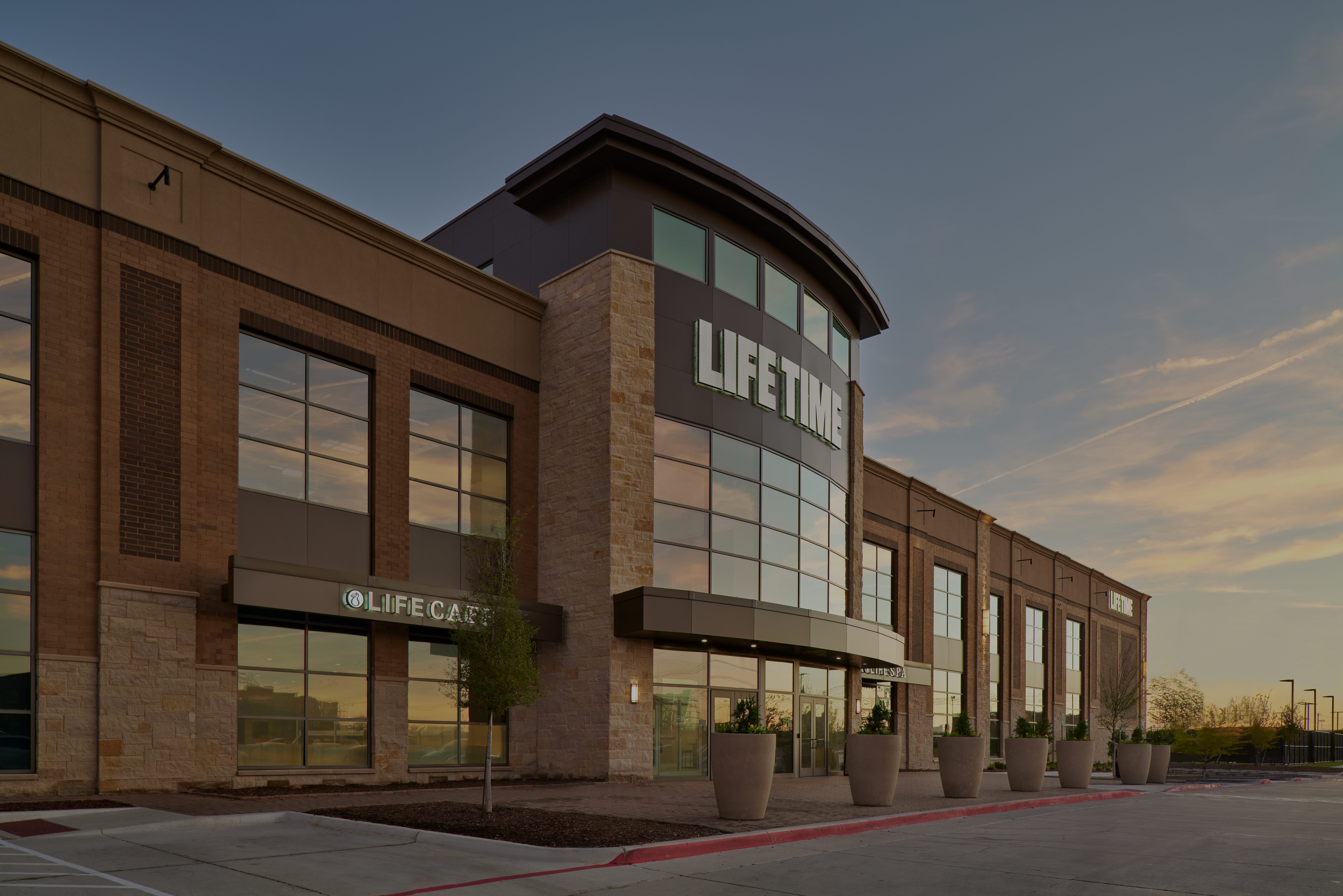 The exterior of a Life Time Building