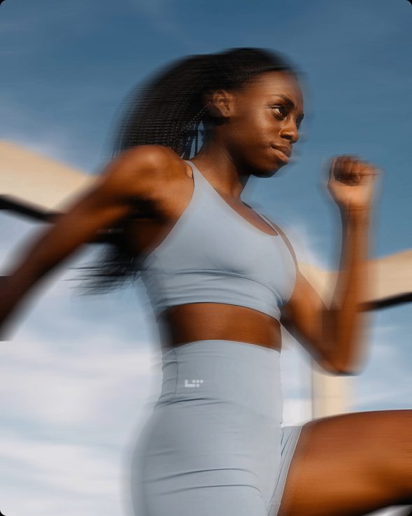 a woman jogging outside