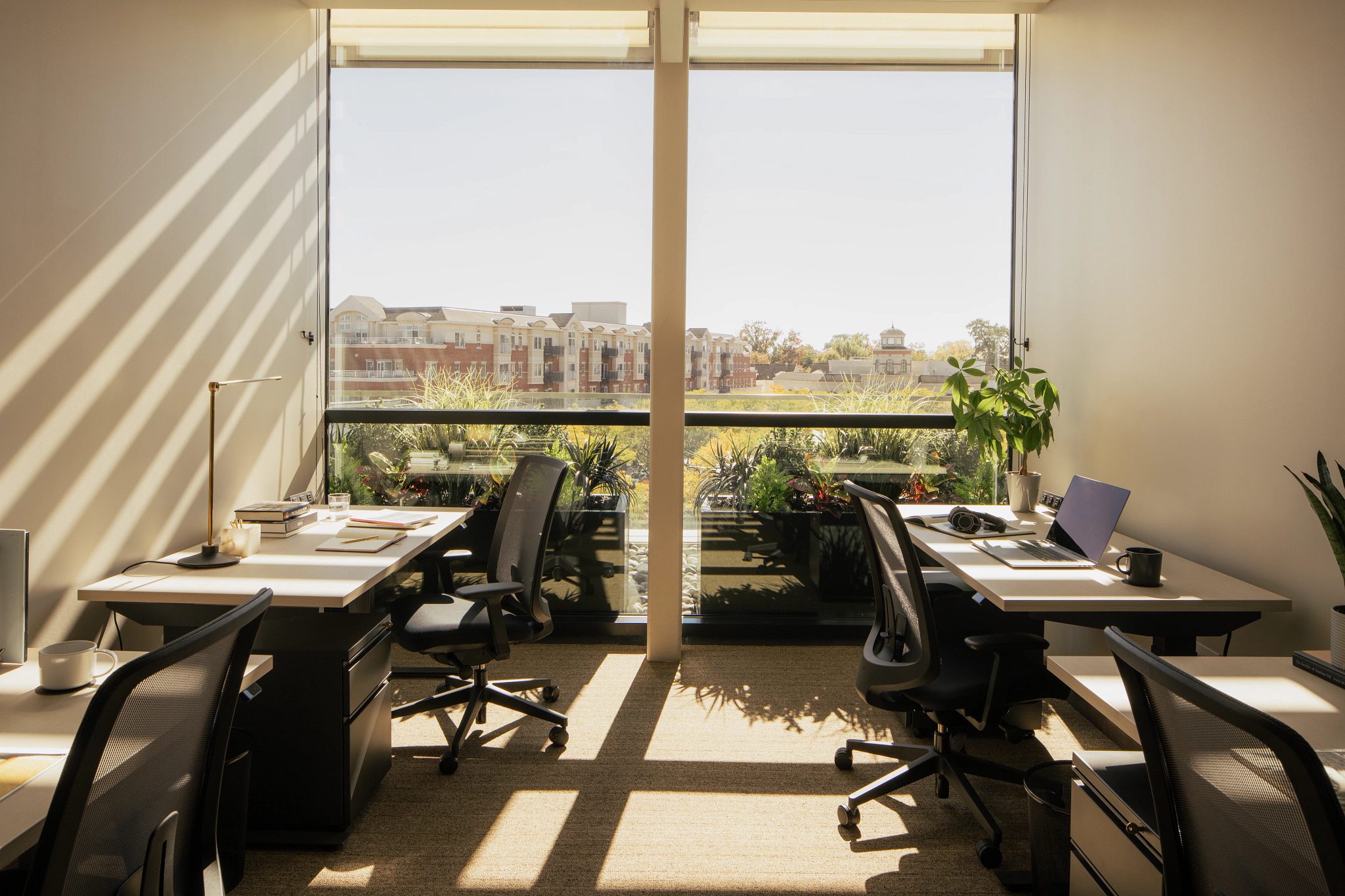 Semi-private office space at Life Time Work