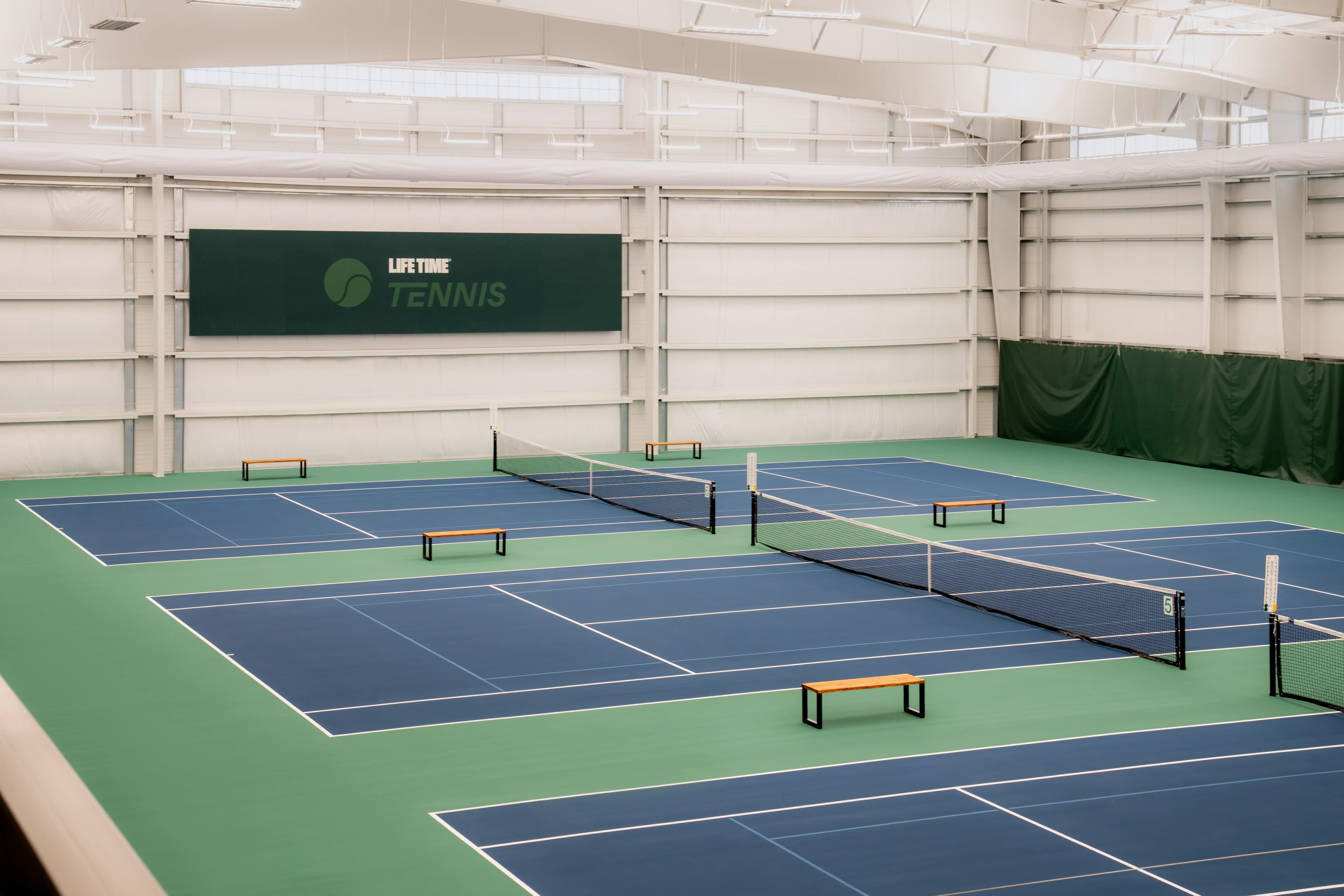 indoor tennis courts at Life Time
