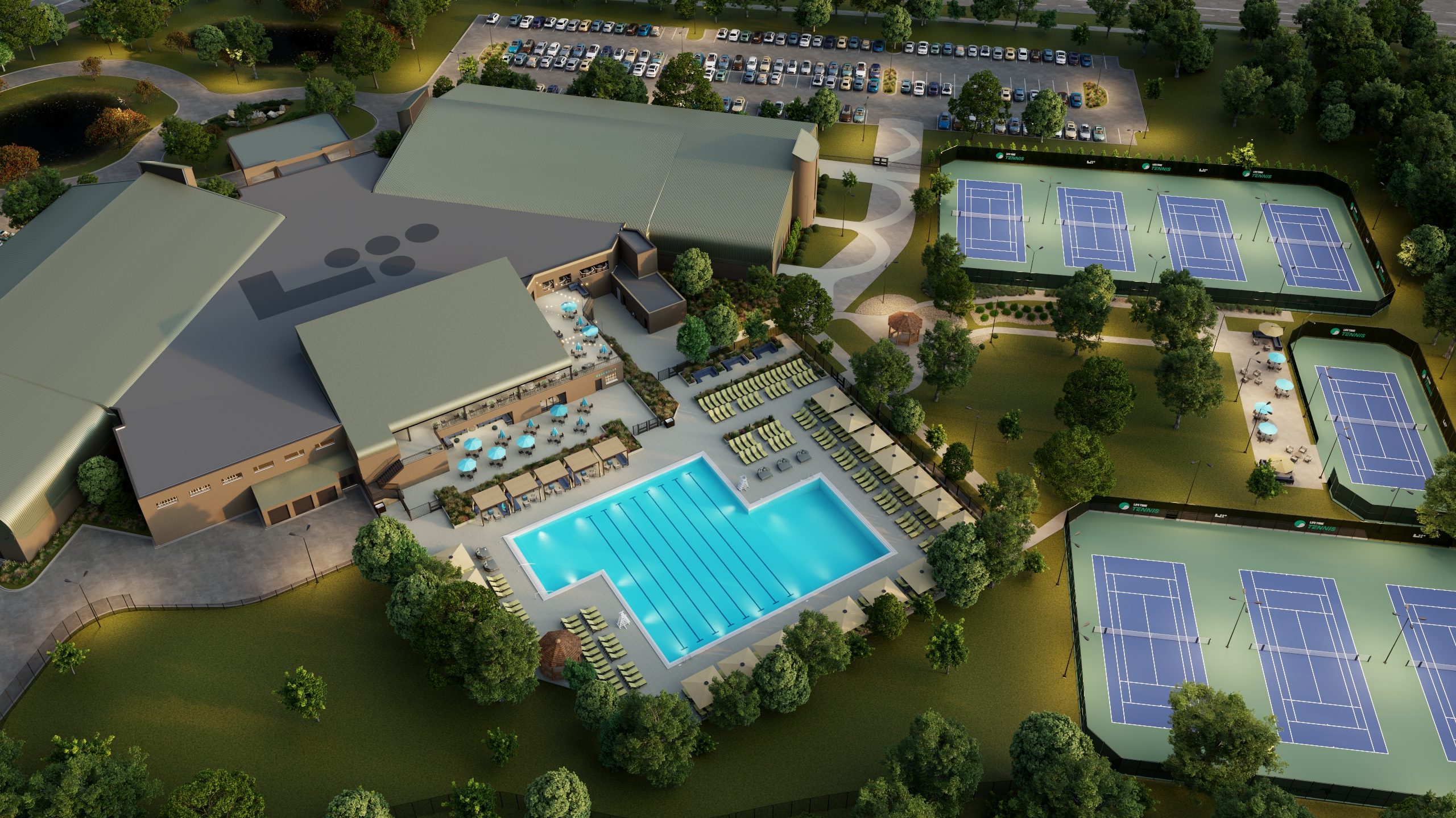 exterior view of Burr Ridge Racquet Club