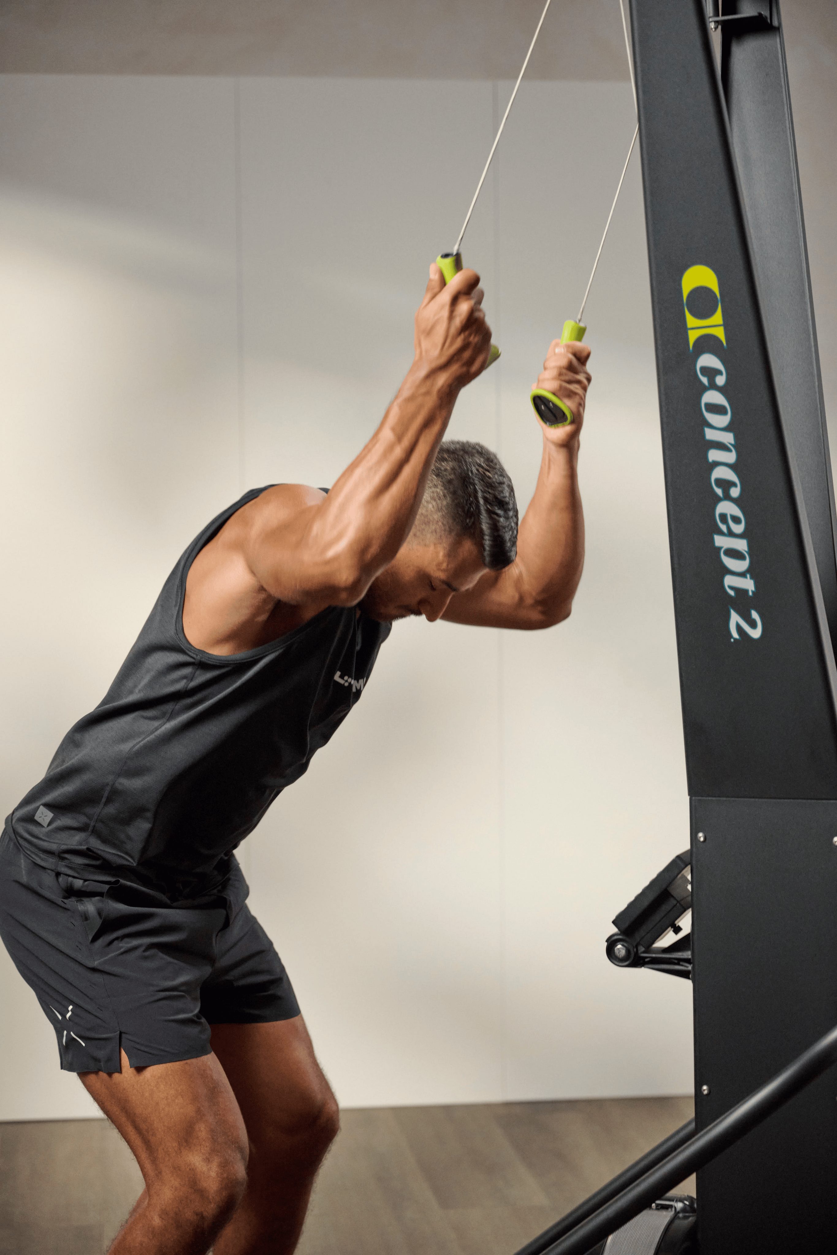 a man using a ski machine