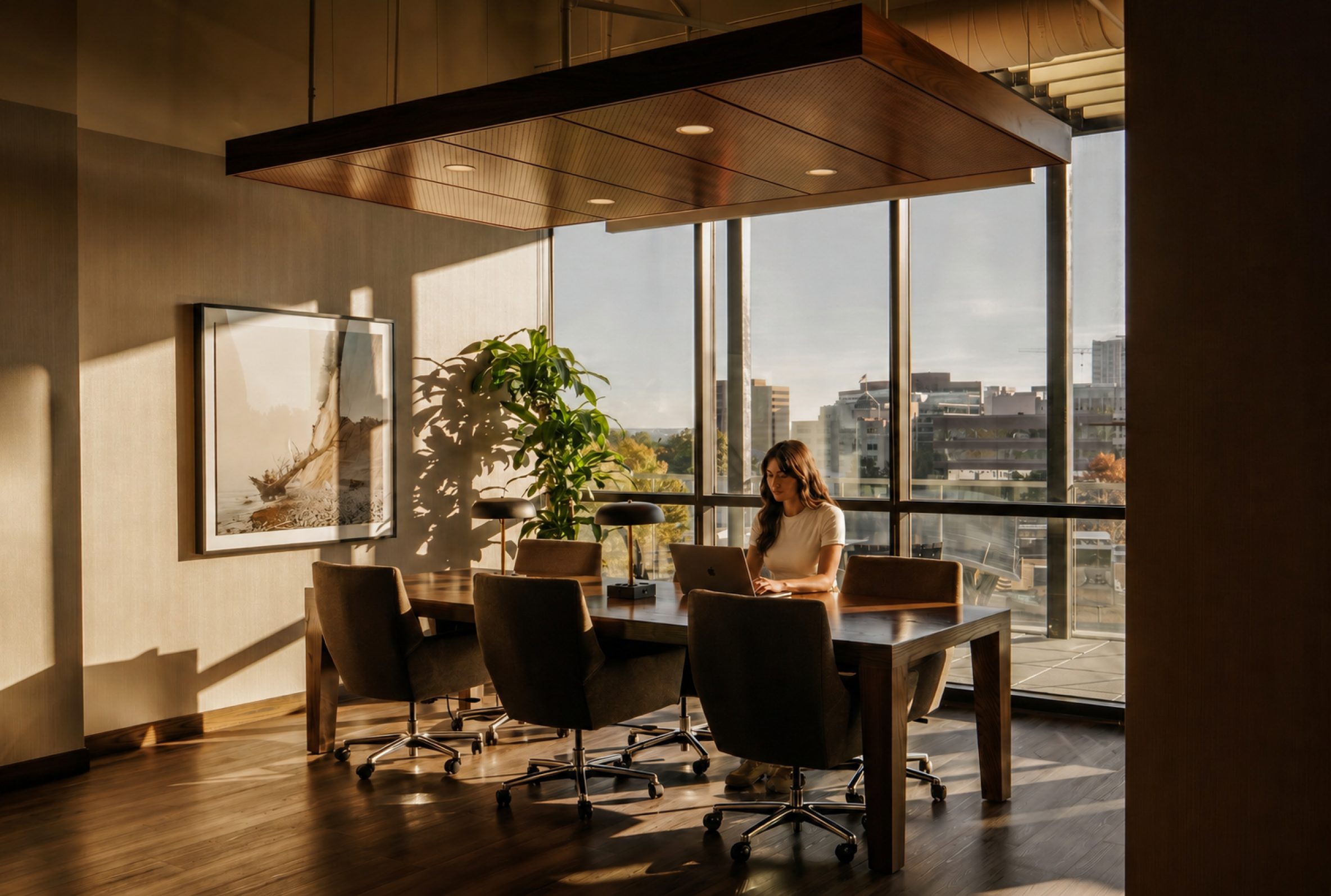 woman working at a table at life time work