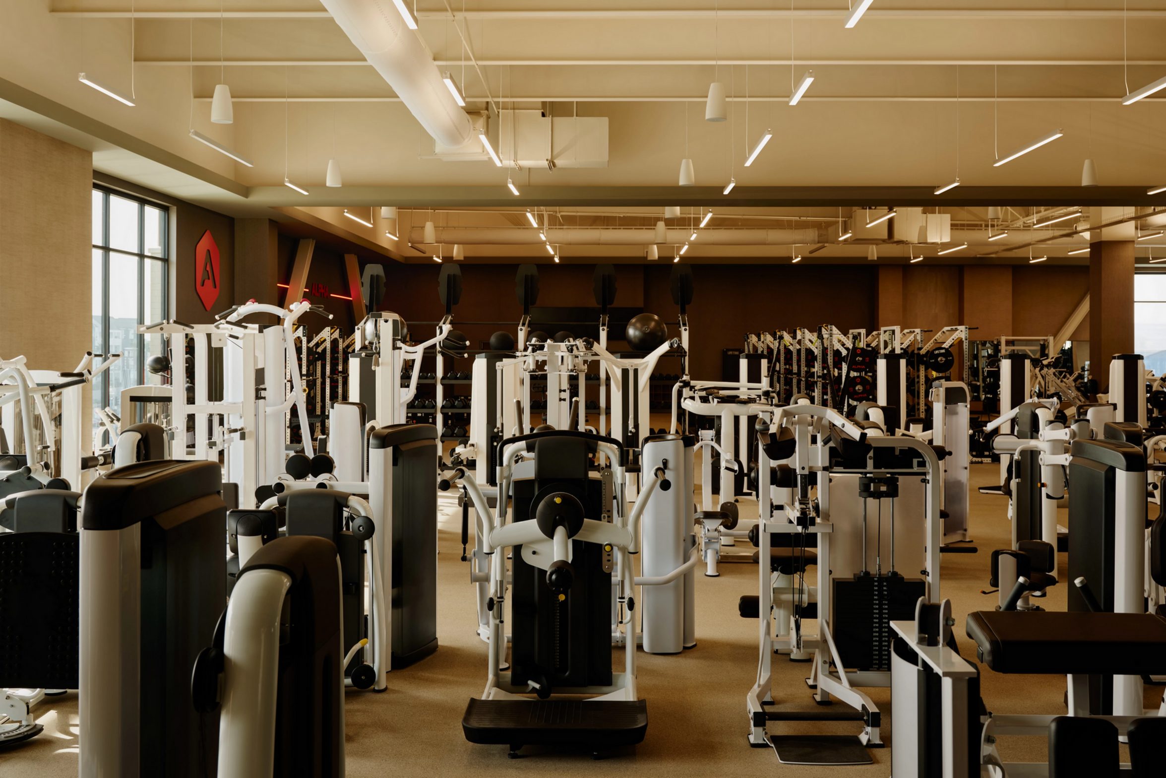 fitness floor at Life Time