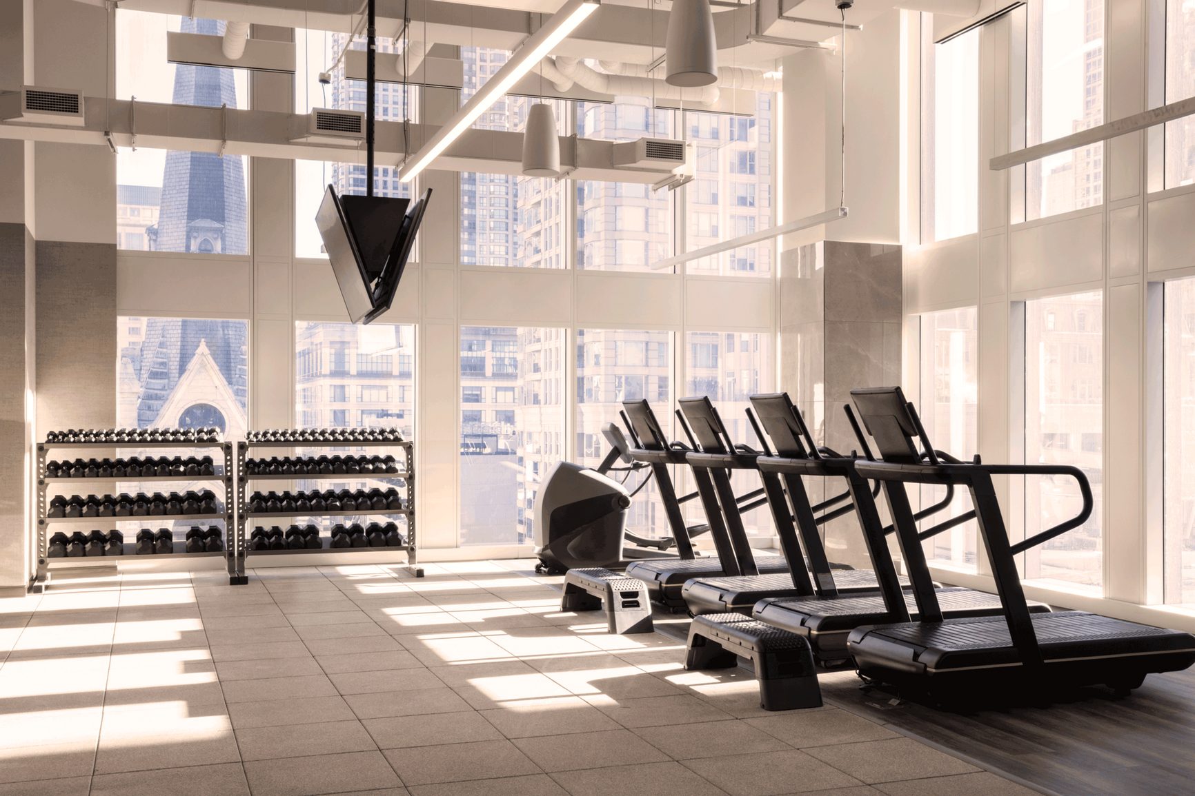fitness floor at Life Time